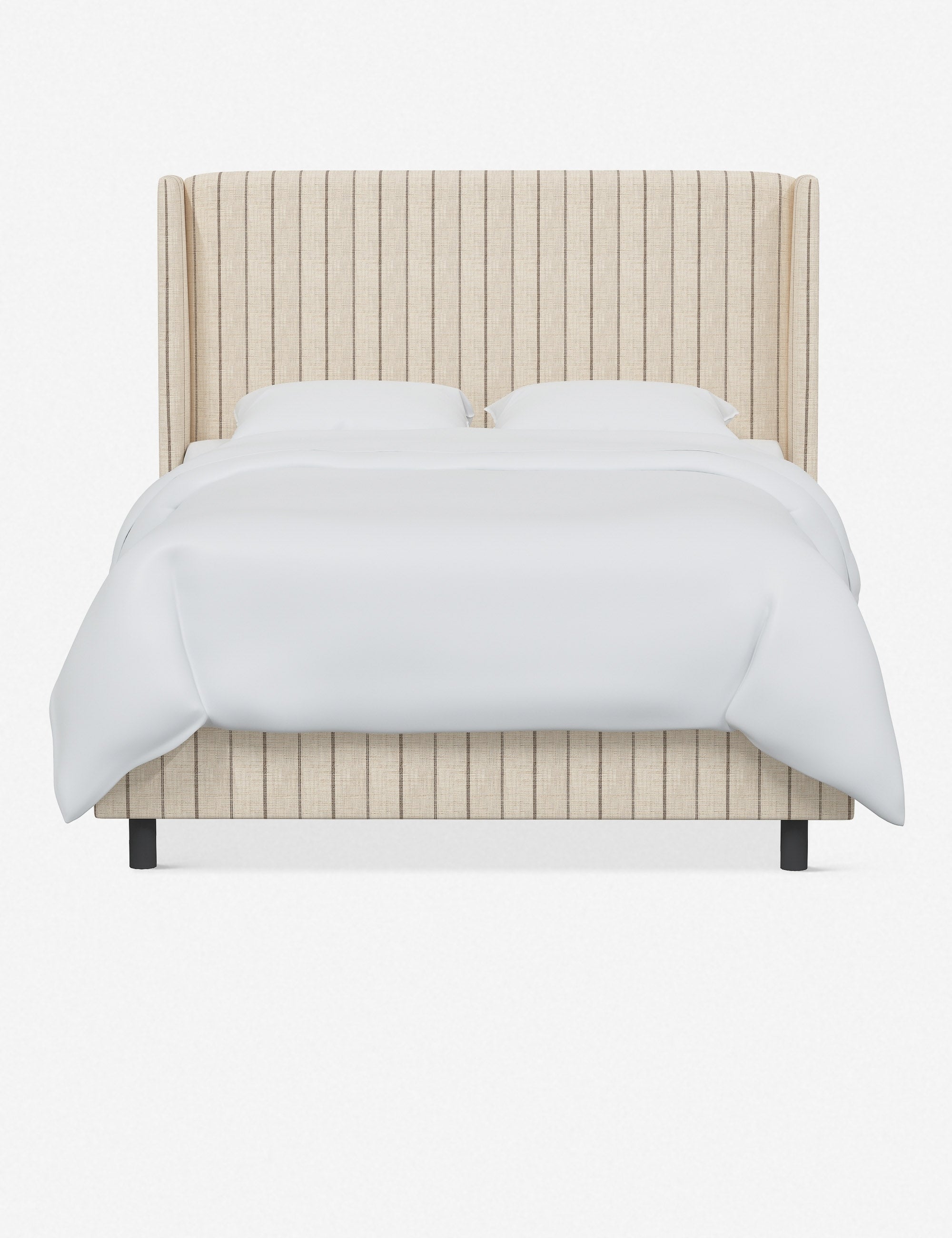 Adara Upholstered Bed | Winged Headboard, Crisp Sophistication