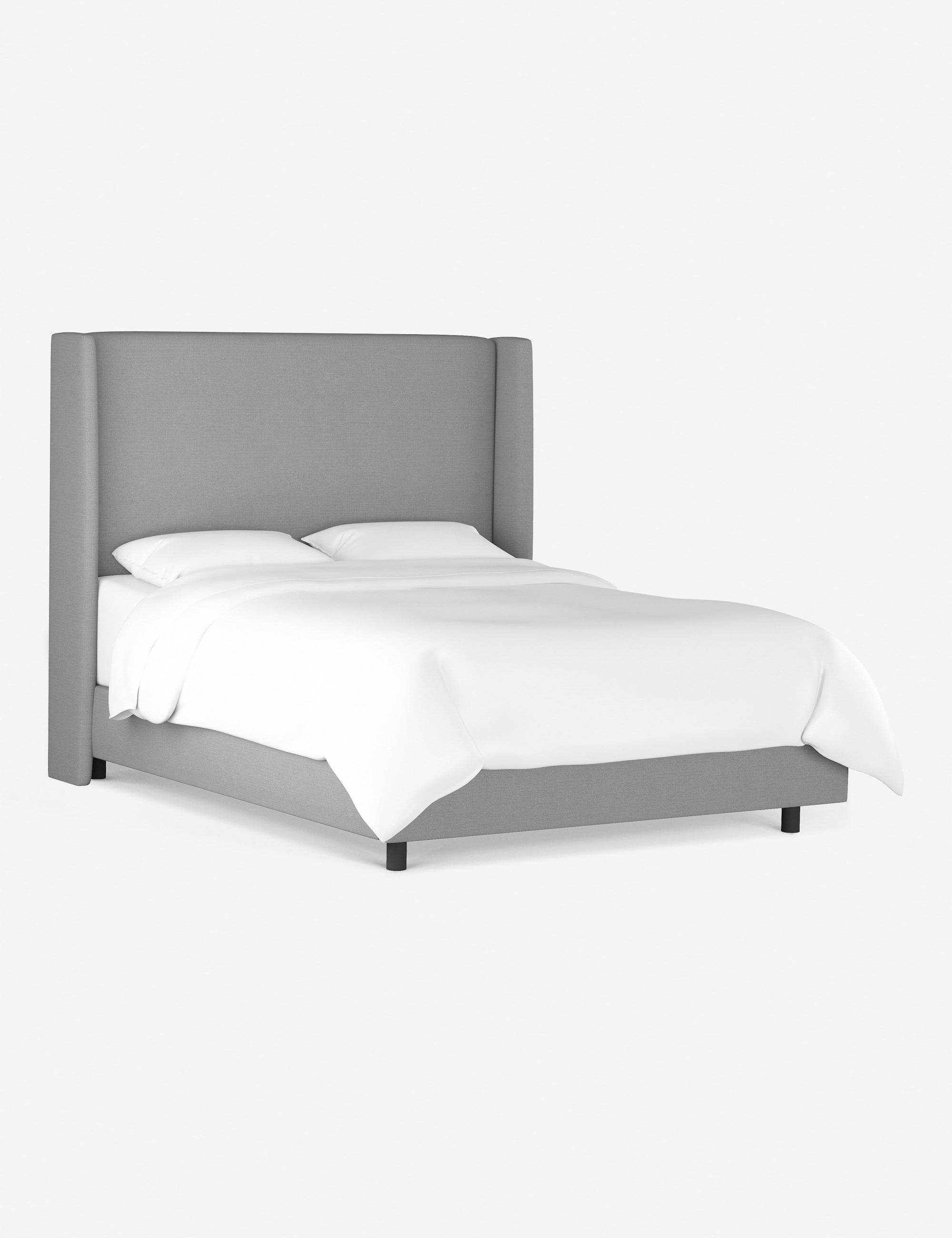 Adara Upholstered Bed | Winged Headboard, Crisp Sophistication