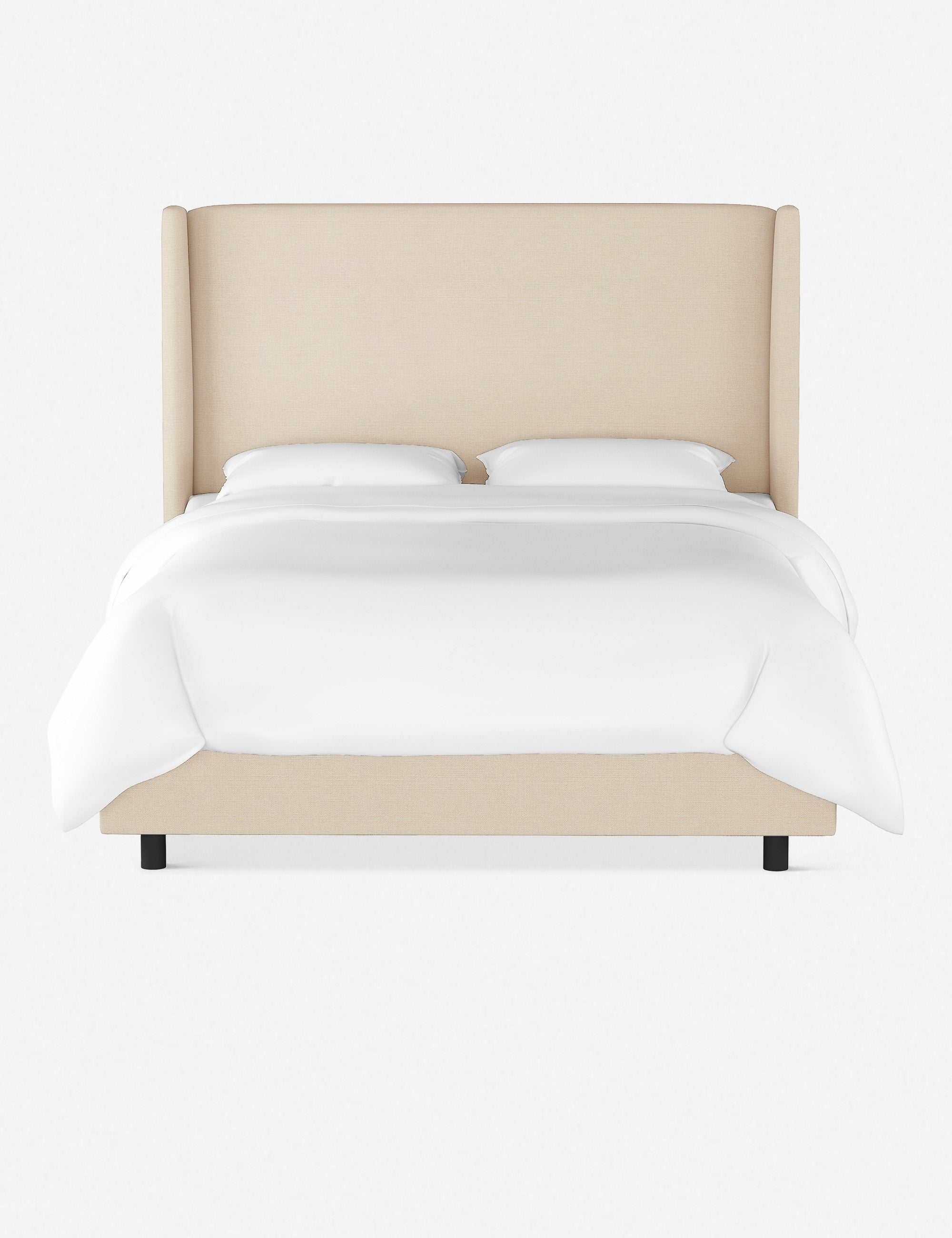 Adara Upholstered Bed | Winged Headboard, Crisp Sophistication