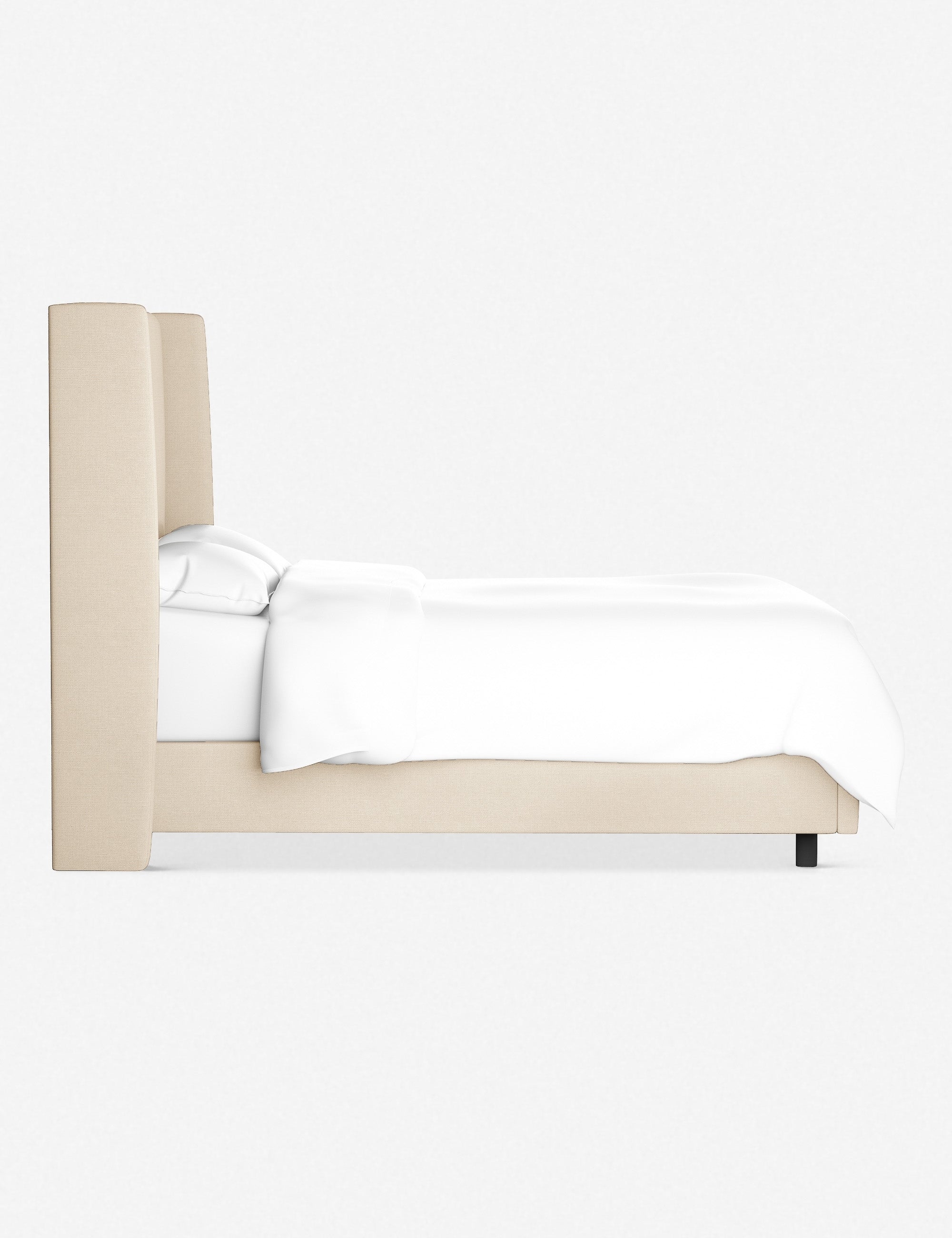 Adara Upholstered Bed | Winged Headboard, Crisp Sophistication