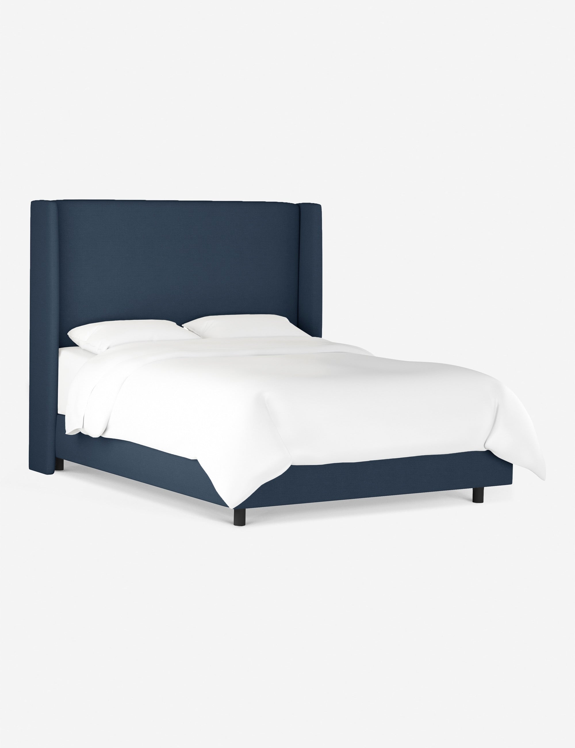 Adara Upholstered Bed | Winged Headboard, Crisp Sophistication