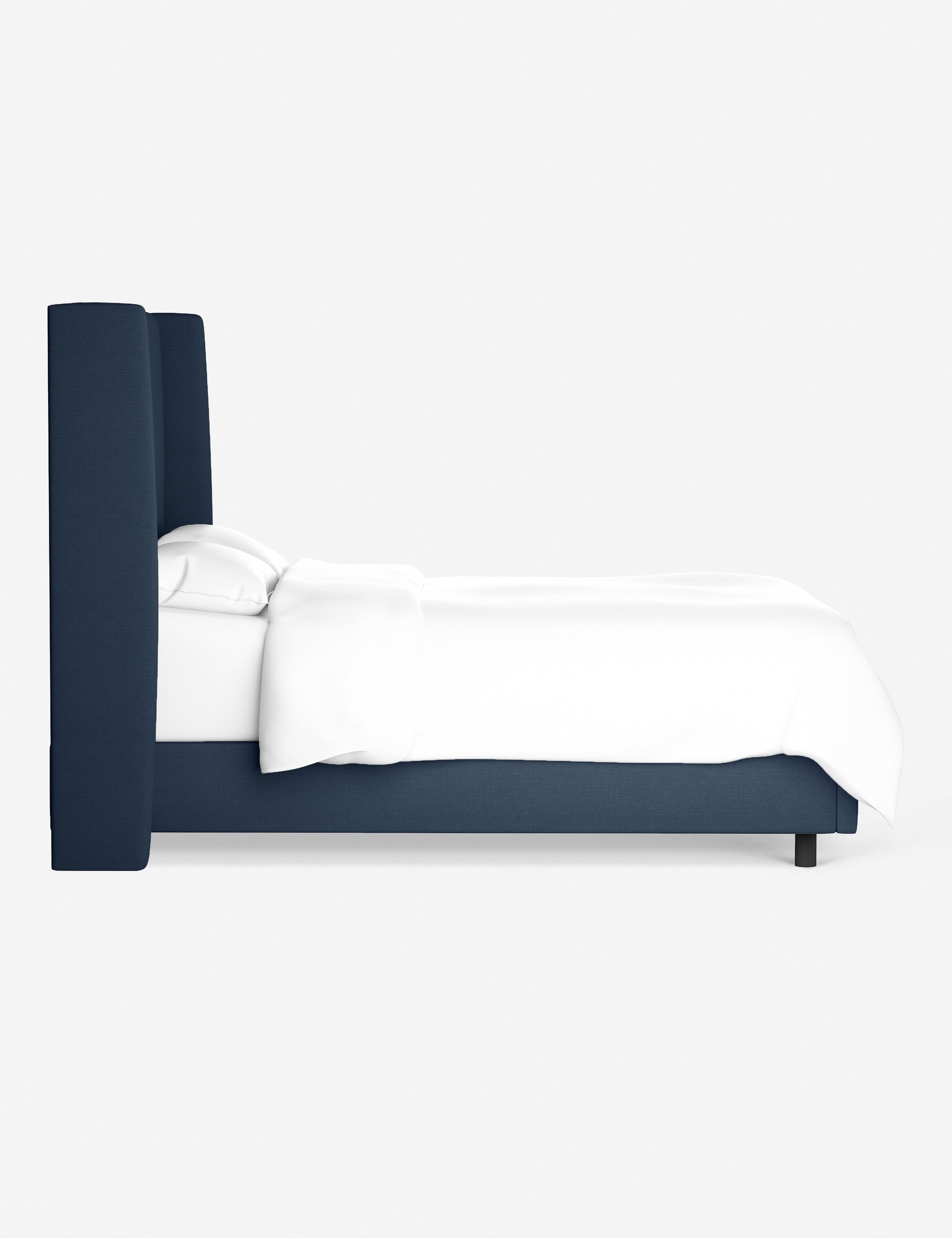 Adara Upholstered Bed | Winged Headboard, Crisp Sophistication