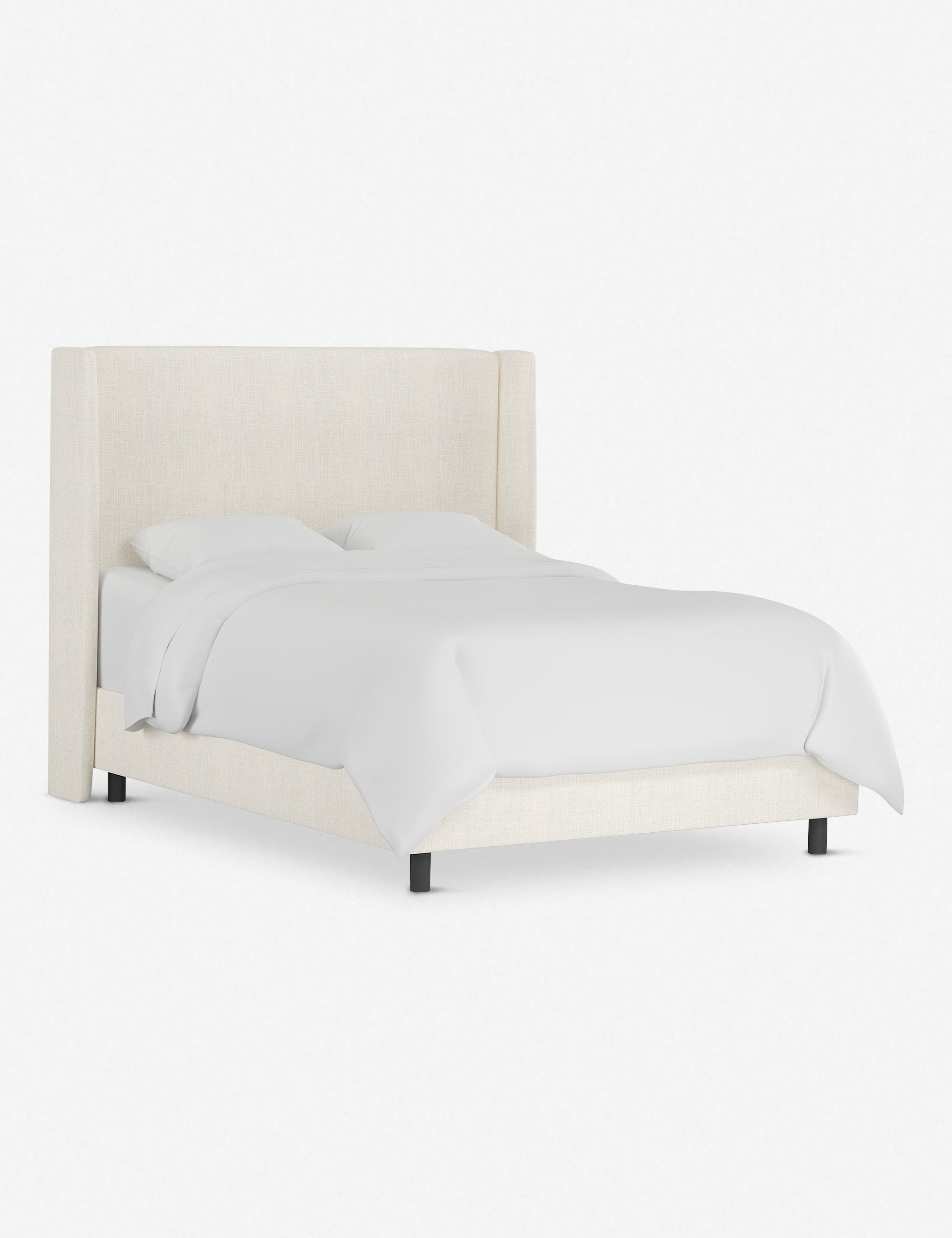 Adara Upholstered Bed | Winged Headboard, Crisp Sophistication