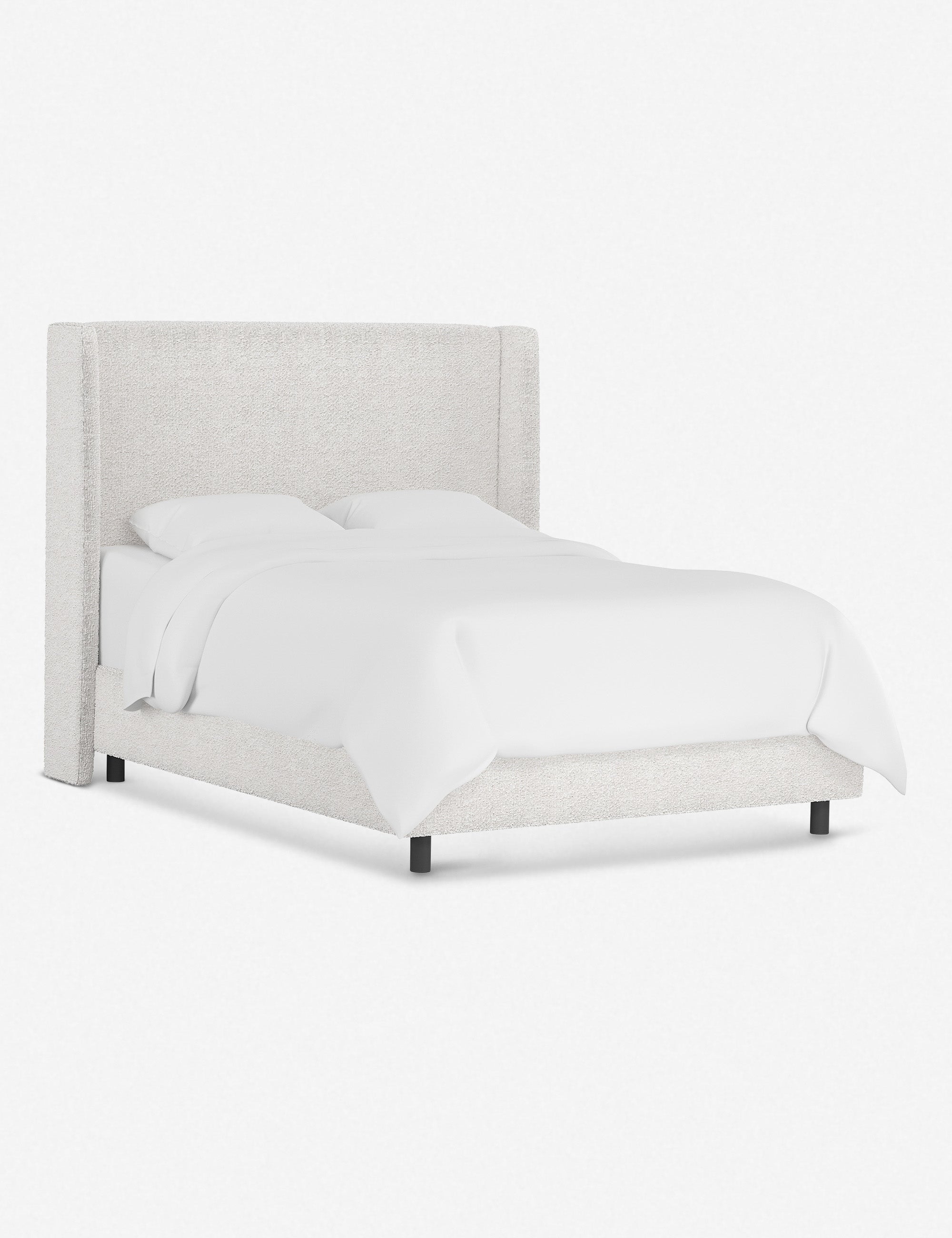 Adara Upholstered Bed | Winged Headboard, Crisp Sophistication