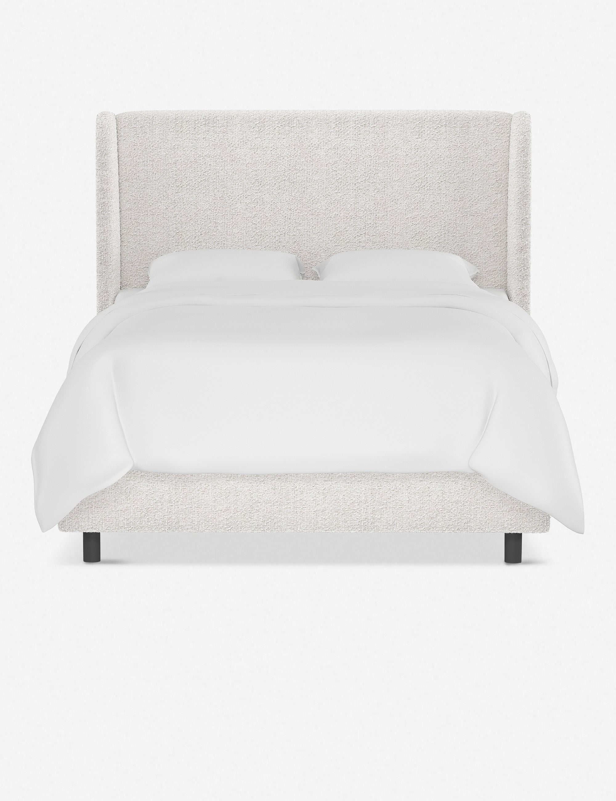 Adara Upholstered Bed | Winged Headboard, Crisp Sophistication