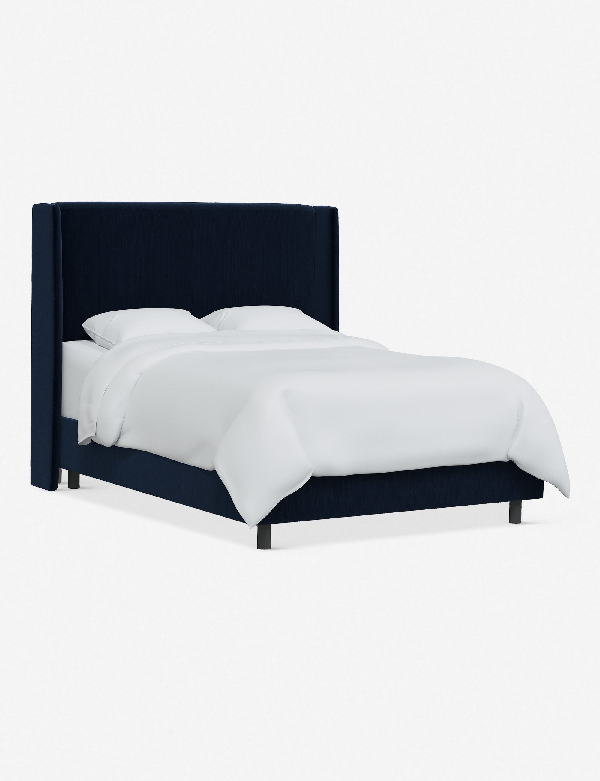 Adara Upholstered Bed | Winged Headboard, Crisp Sophistication