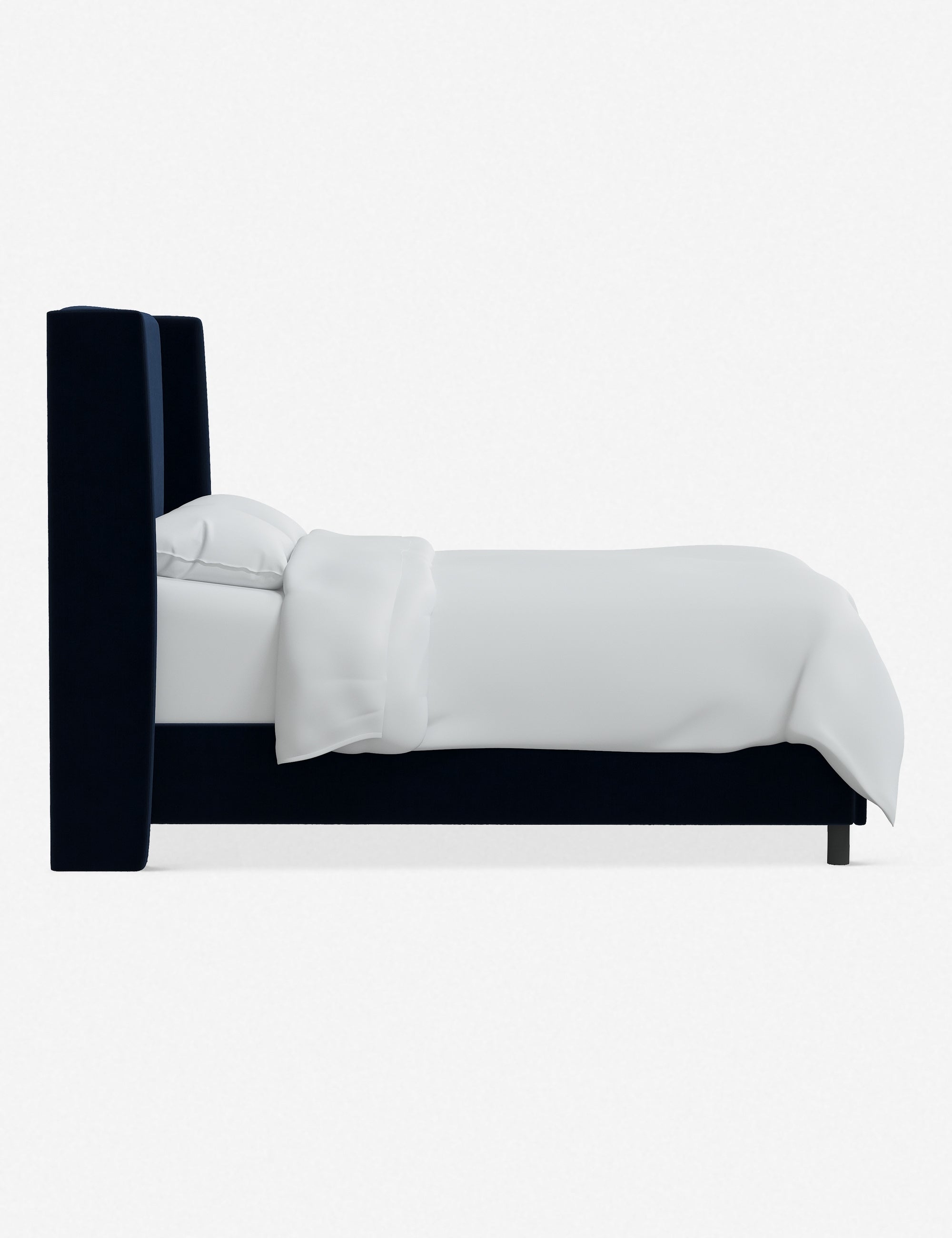 Adara Upholstered Bed | Winged Headboard, Crisp Sophistication