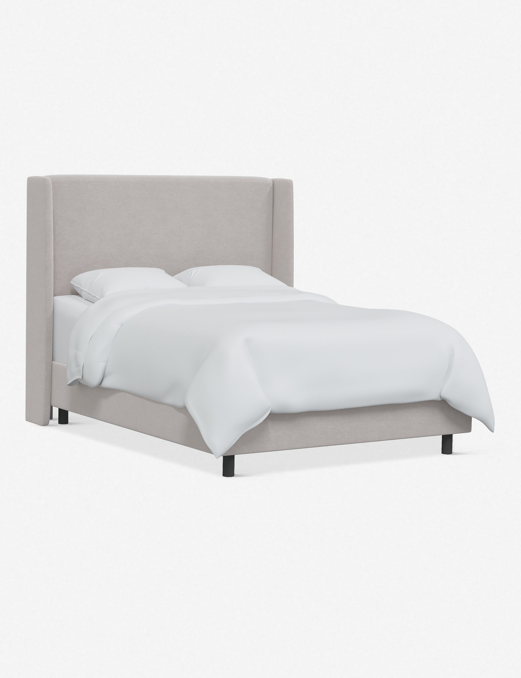 Adara Upholstered Bed | Winged Headboard, Crisp Sophistication