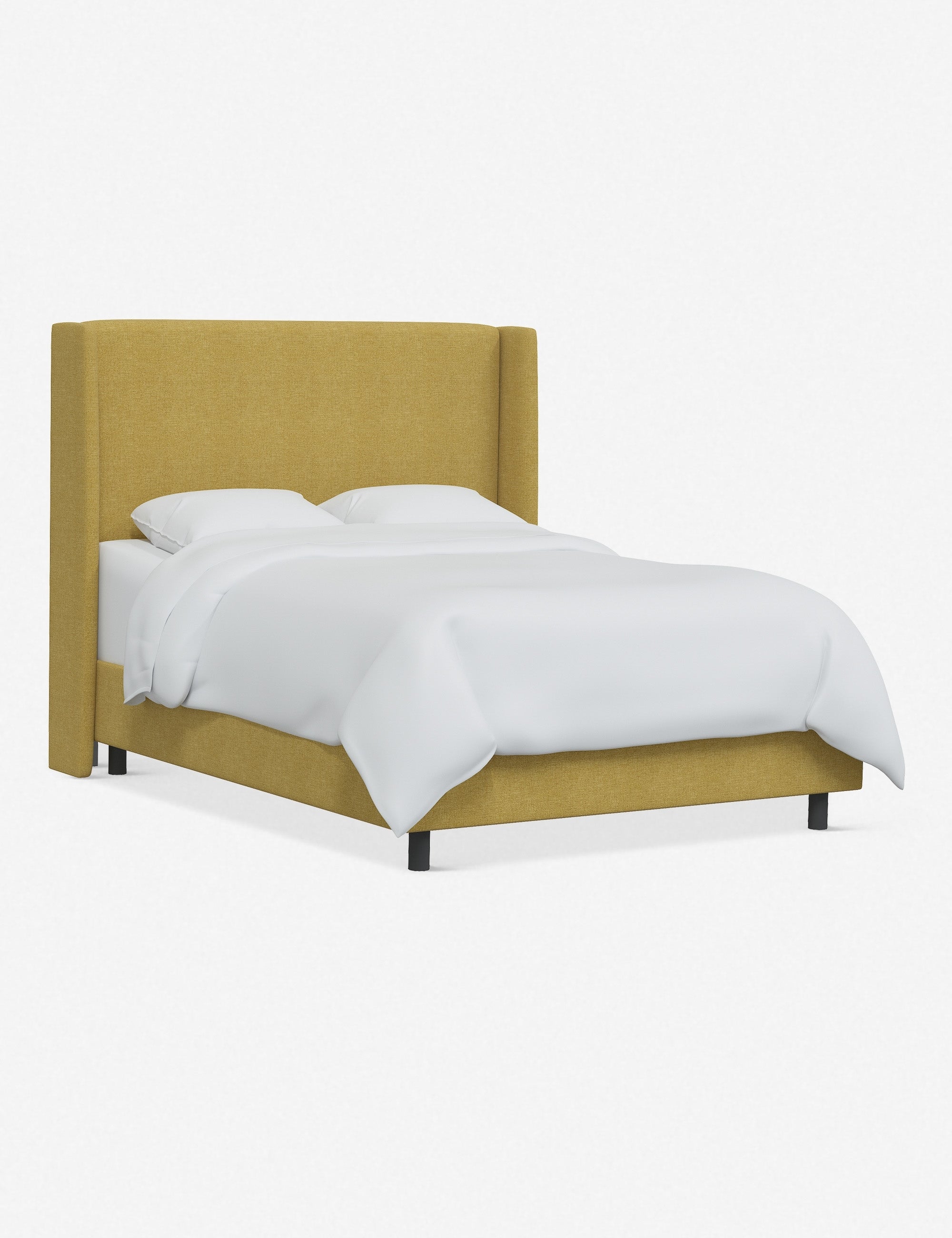 Adara Upholstered Bed | Winged Headboard, Crisp Sophistication