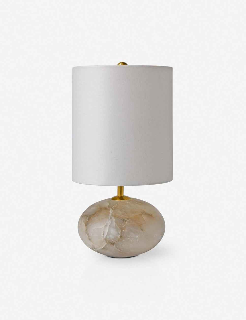 Haven Table Lamp | Alabaster Base, Gold Accents