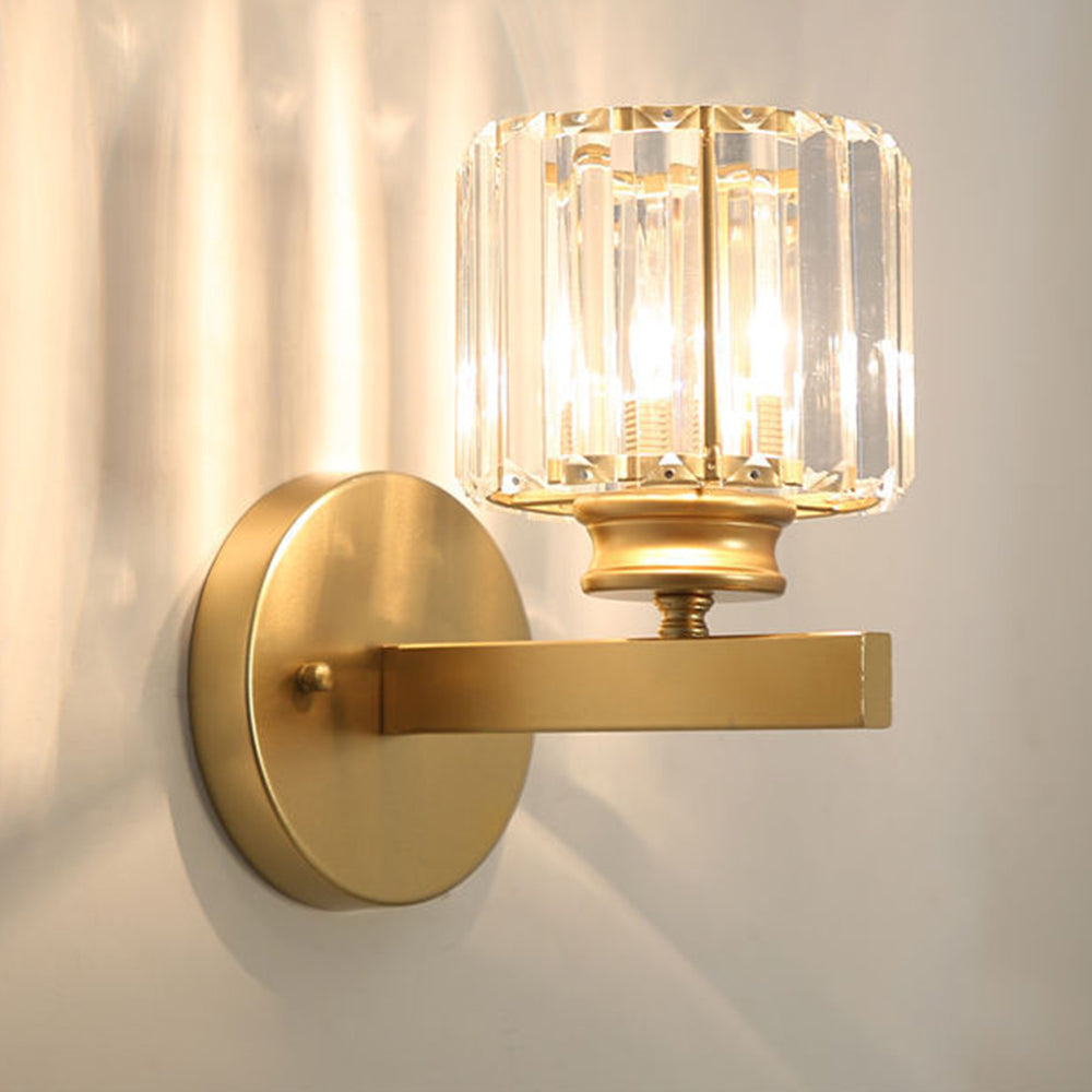 Bela Crystal Wall Light | Modern Iron Sconce, Dimmable E27 Bulb