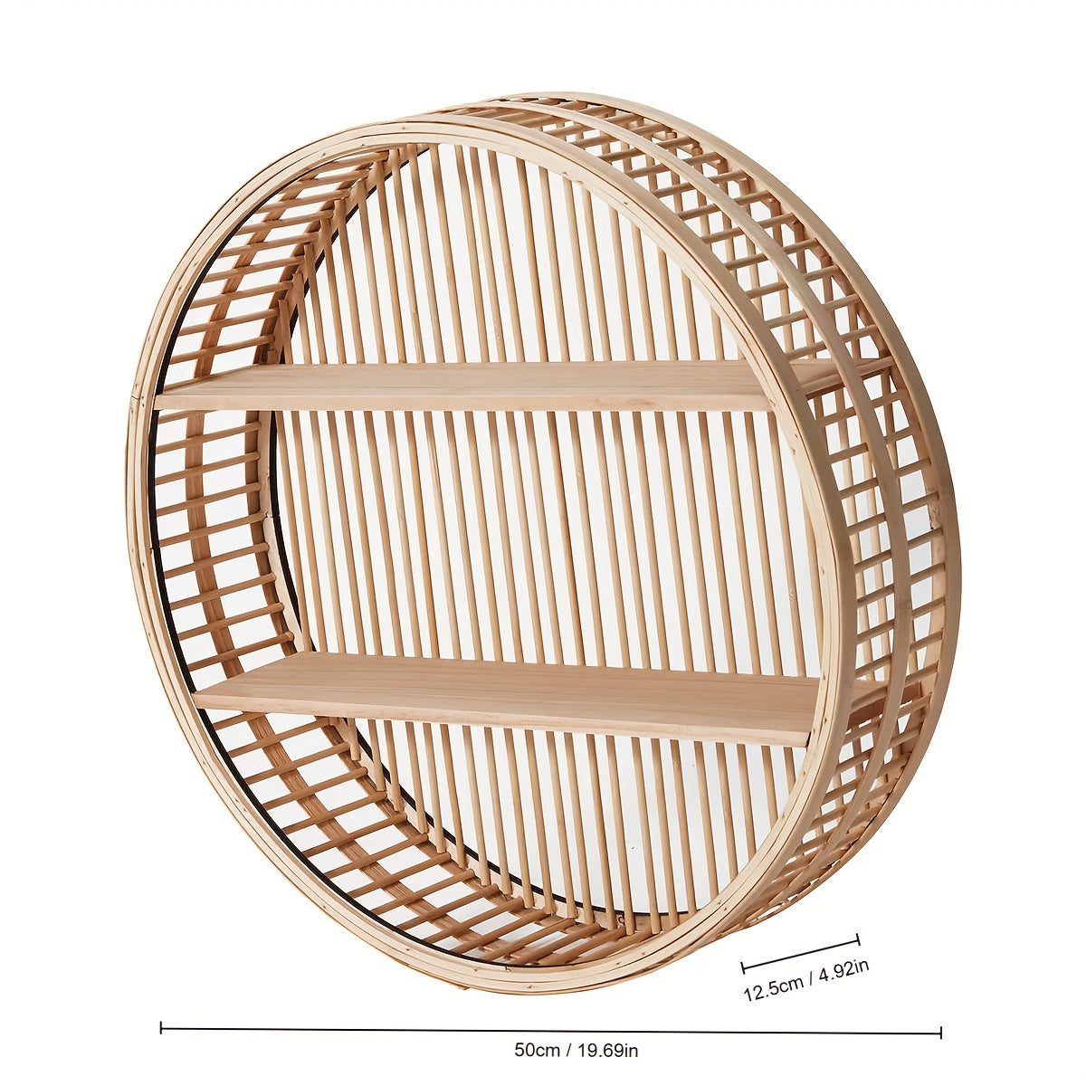 Bela Round Bamboo Shelf | Handmade, Eco-Friendly Wall Organizer