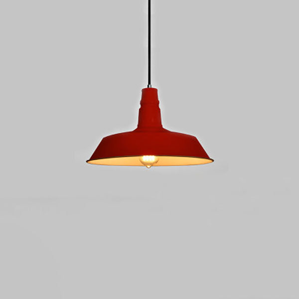 Modern Industrial Round Iron Single-Light Pendant for Living Room