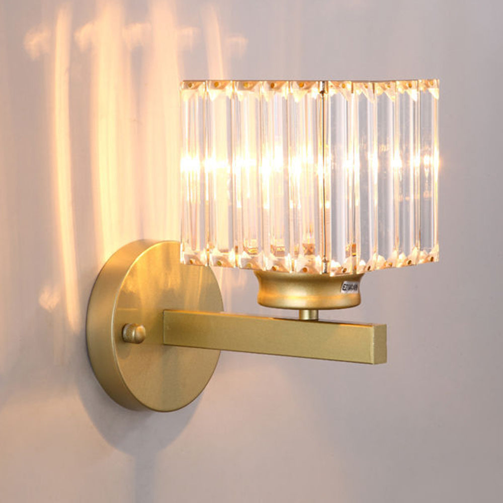 Bela Crystal Wall Light | Modern Iron Sconce, Dimmable E27 Bulb