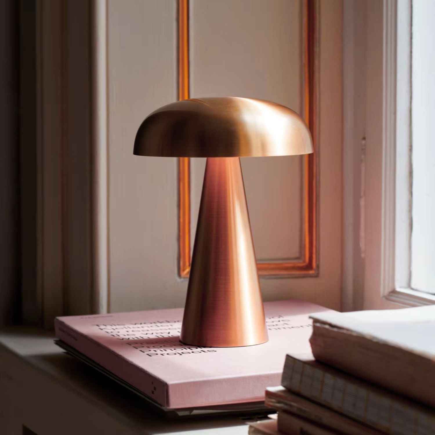 Aurora – Rose Gold Modern Rechargeable LED Table Lamp - Cendre Home