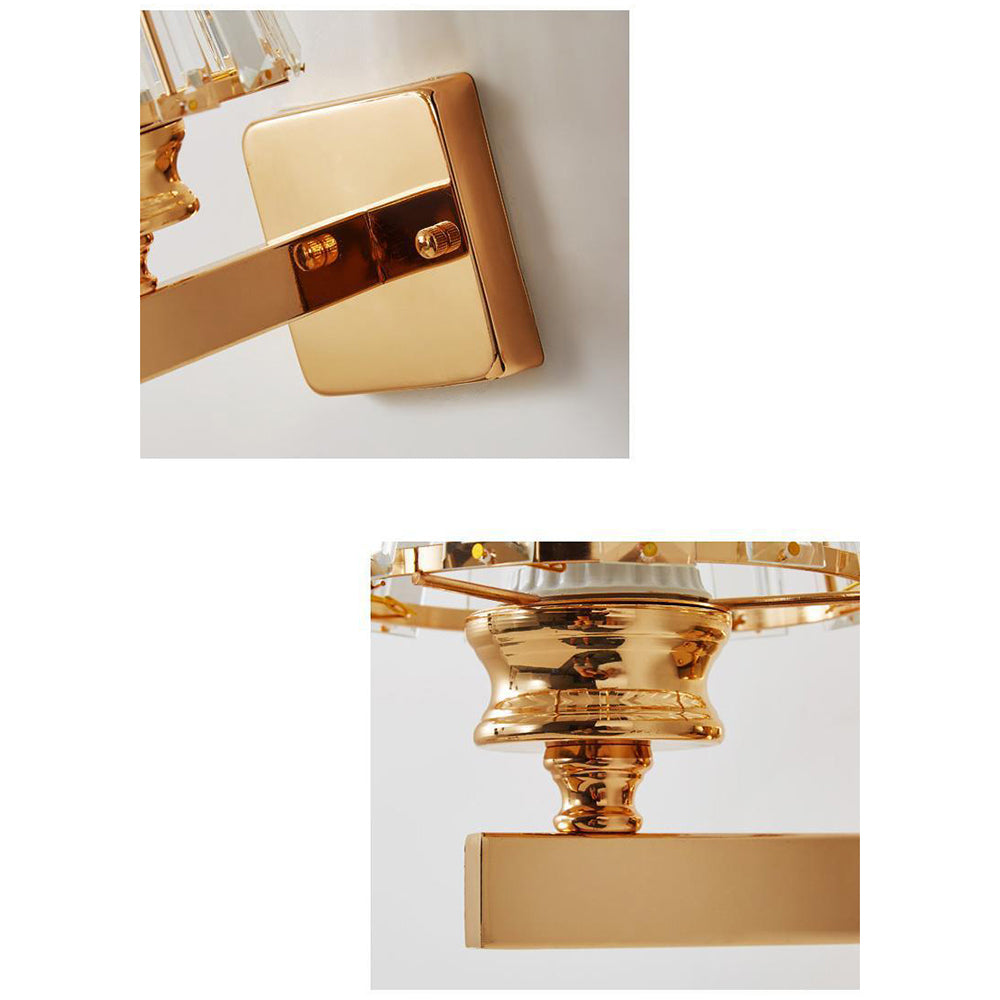 Bela Crystal Wall Light | Modern Iron Sconce, Dimmable E27 Bulb