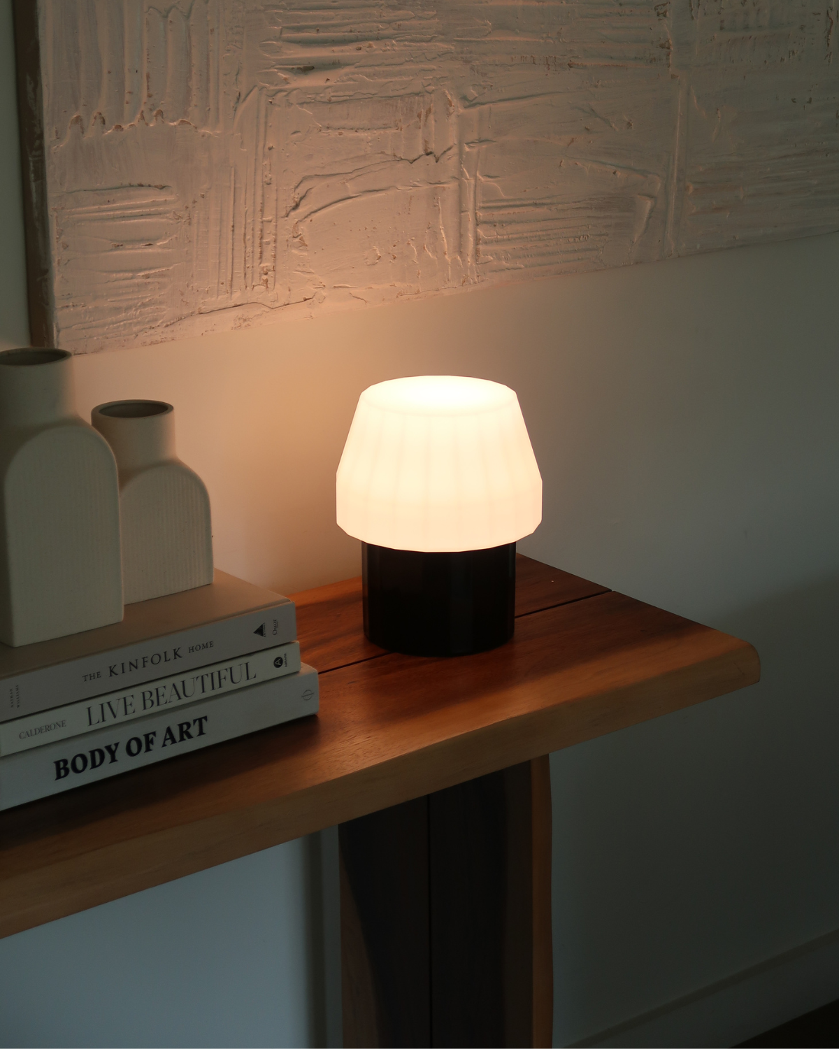 Dante Table Lamp | Glossy Black Base, In-line Dimmer