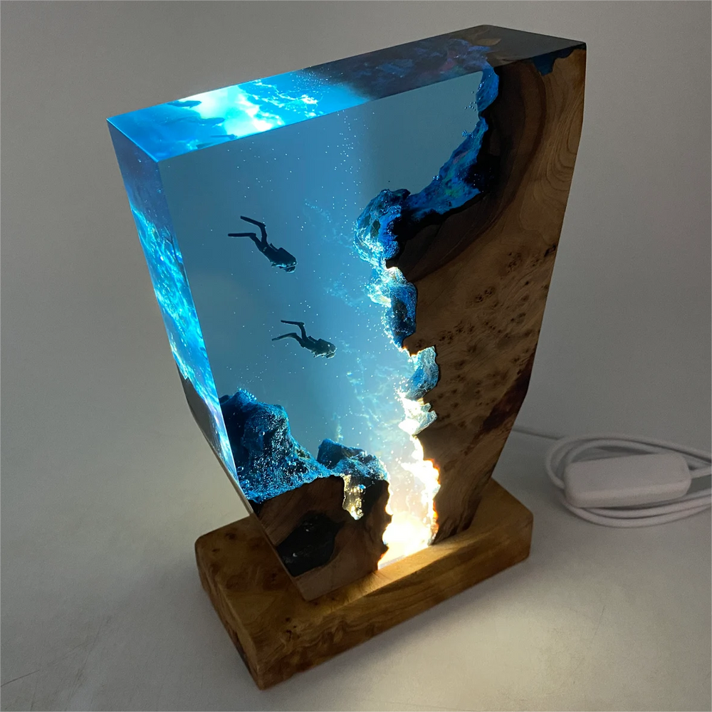 Borealis Epoxy Tafellamp | Handgemaakt, Onderwater Design