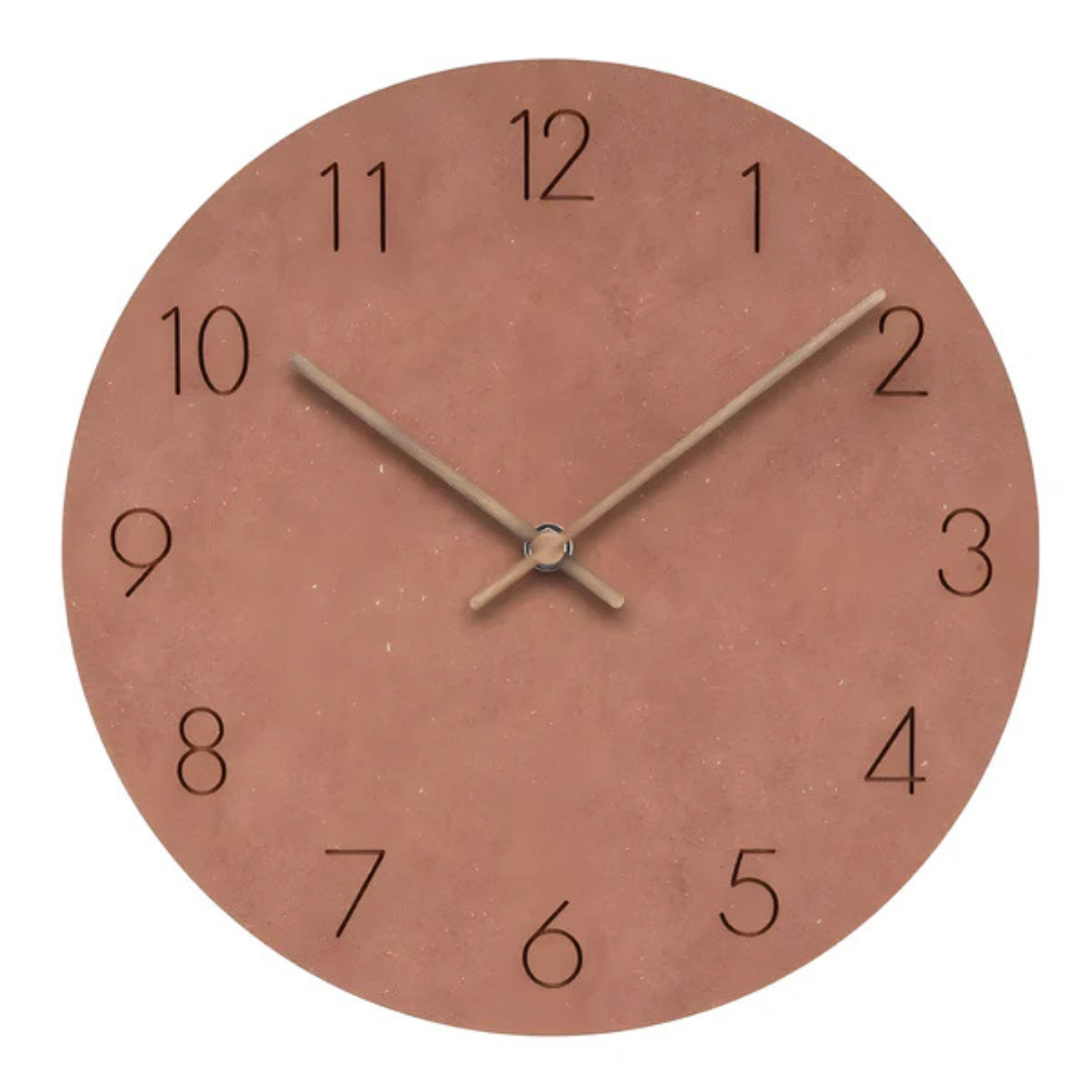 Nora Wall Clock | Silent Quartz Movement, Natural Wood Design