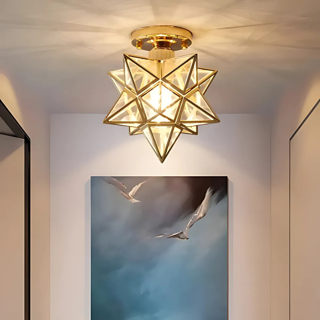 Xelio LED Ceiling Lamp | Geometric Star Design, Soft Ambient Glow