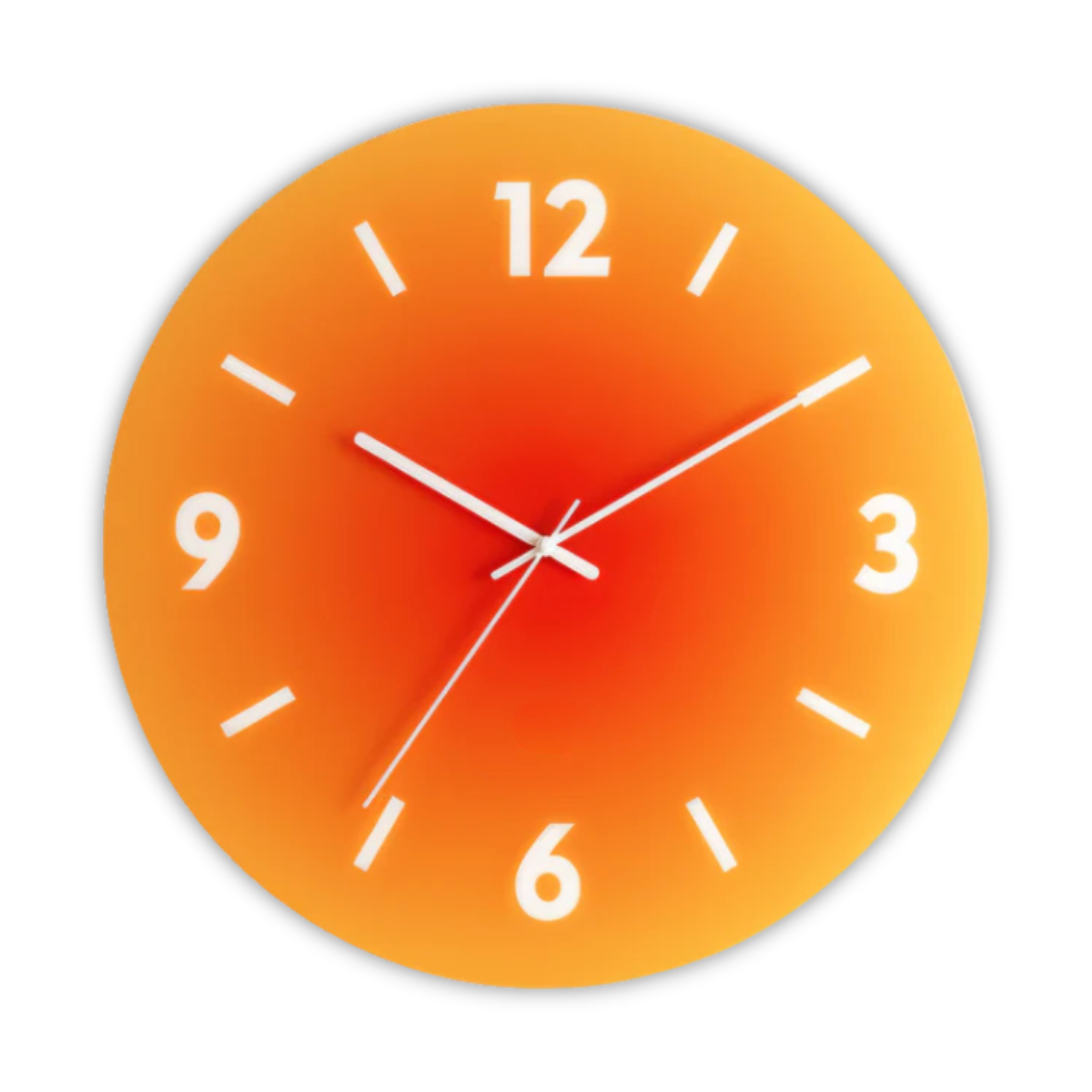 Bela Glass Wall Clock | Modern Gradient Design, Silent Quartz Movement