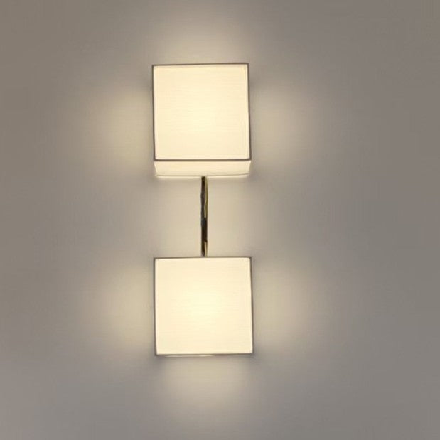 Classic Japanese Square Fabric Shade LED Wall Sconce for Living Room