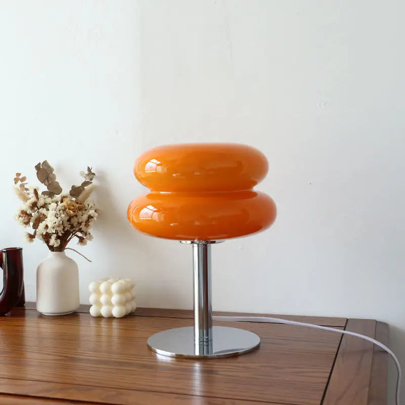 Lunaro Table Lamp | Bauhaus Design, Glass Ripple Shade