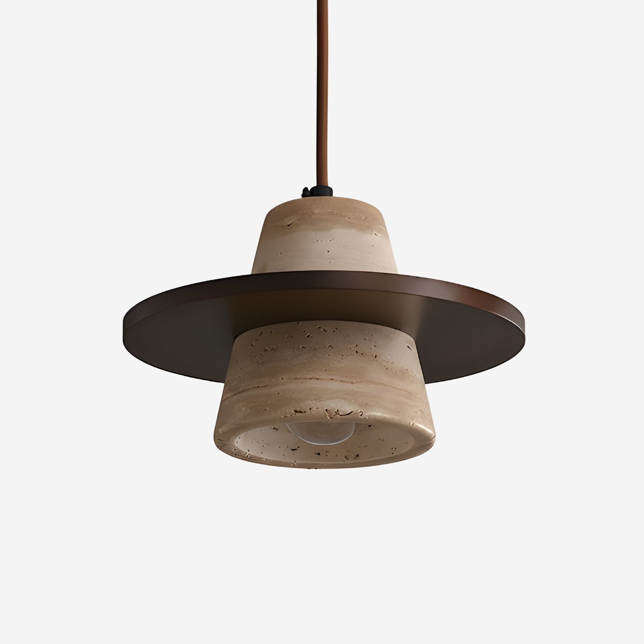 Bela Pendant Lamp | Japandi Style, Wood & Travertine