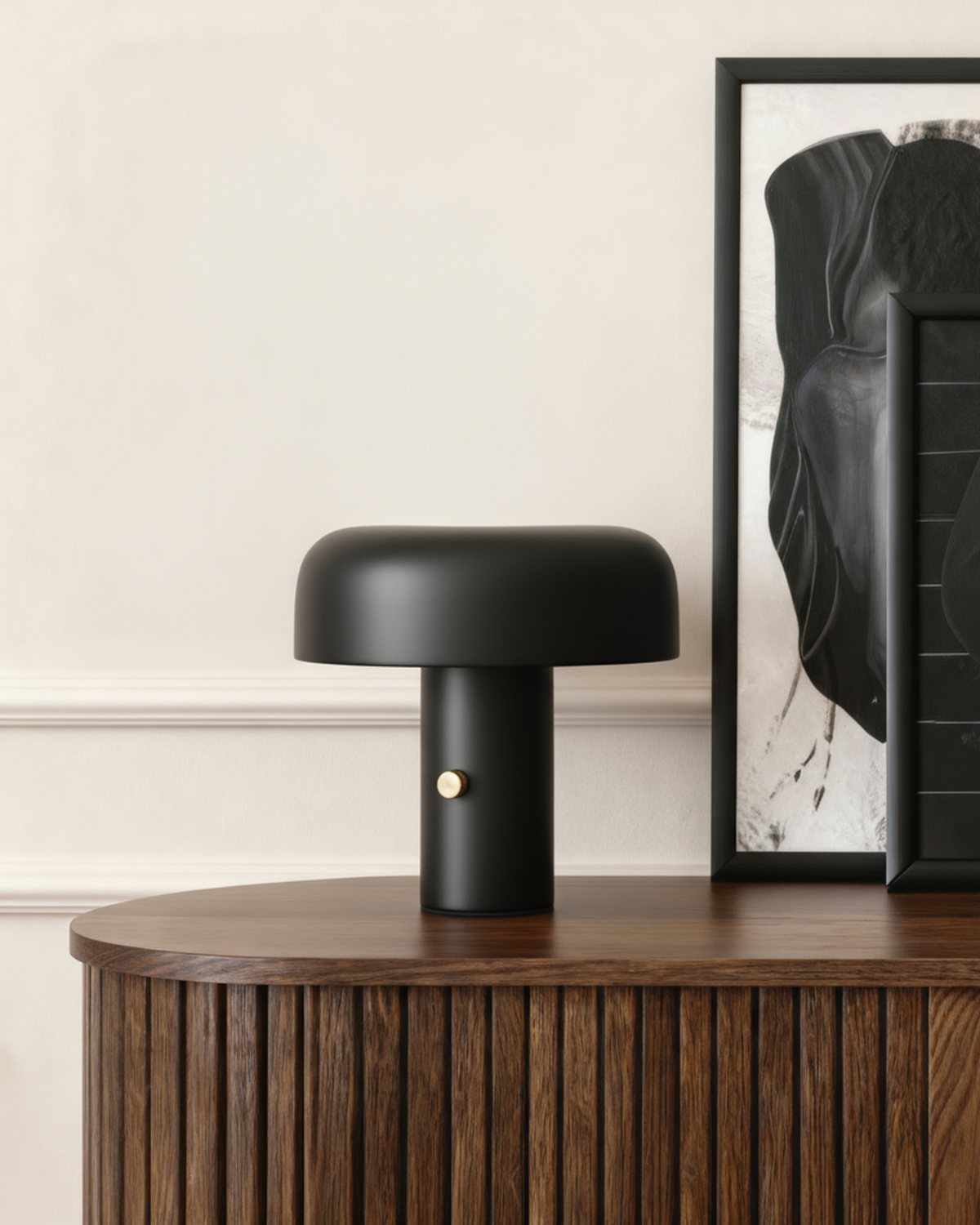 Astra Table Lamp | Dimmable Gold Knob, Metallic Finish