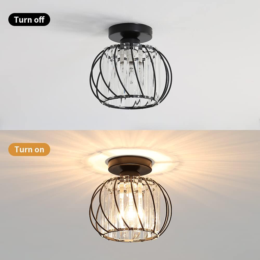 Dante Plafondlamp | Open Design met Glas & Metaal, Zwart of Goud