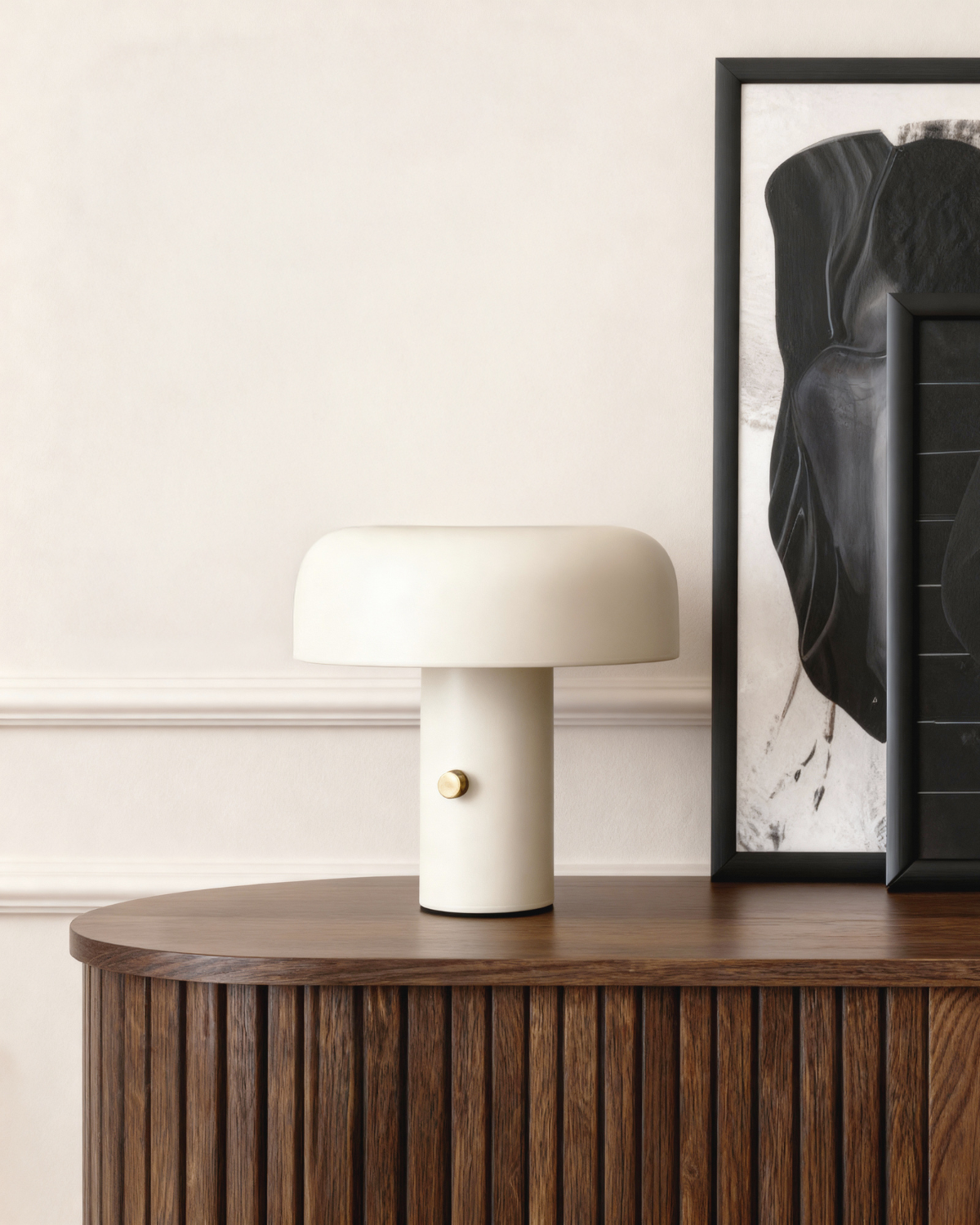 Astra Table Lamp | Dimmable Gold Knob, Metallic Finish