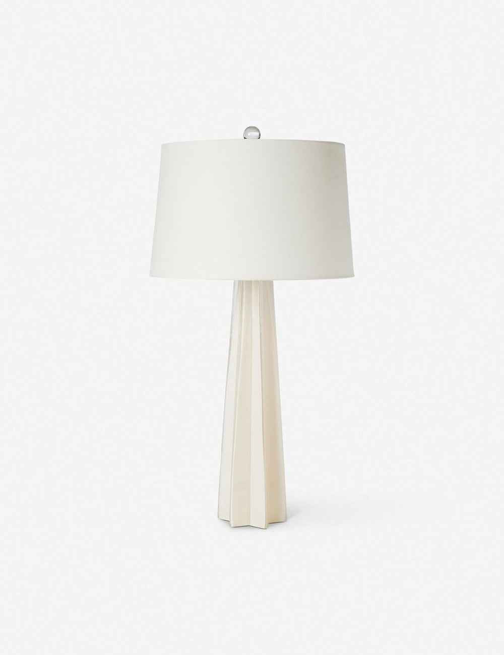Karma Table Lamp | White Glass Star Silhouette, Polished Nickel