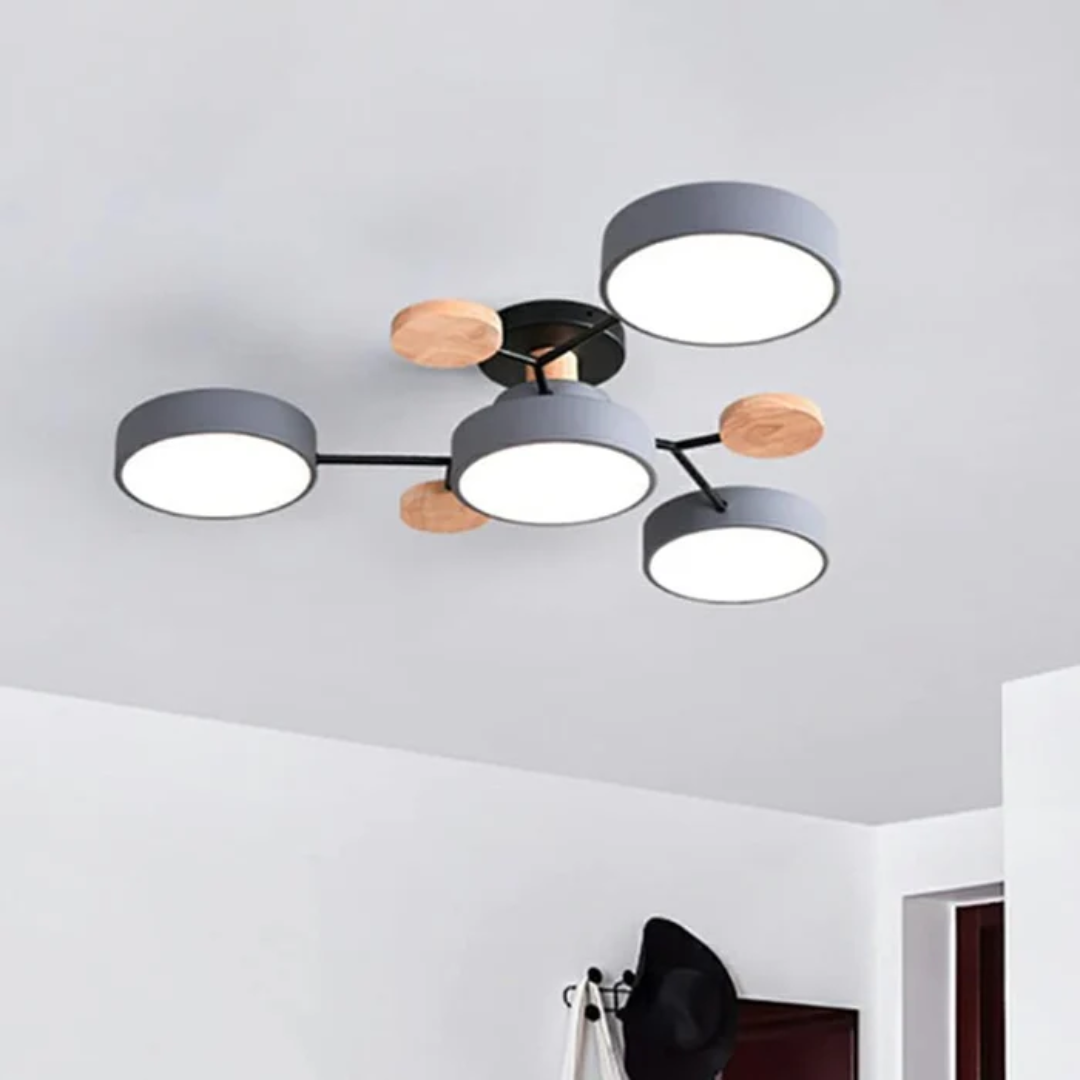 Cirno LED Plafondlamp | Modern Design met Houten Accenten