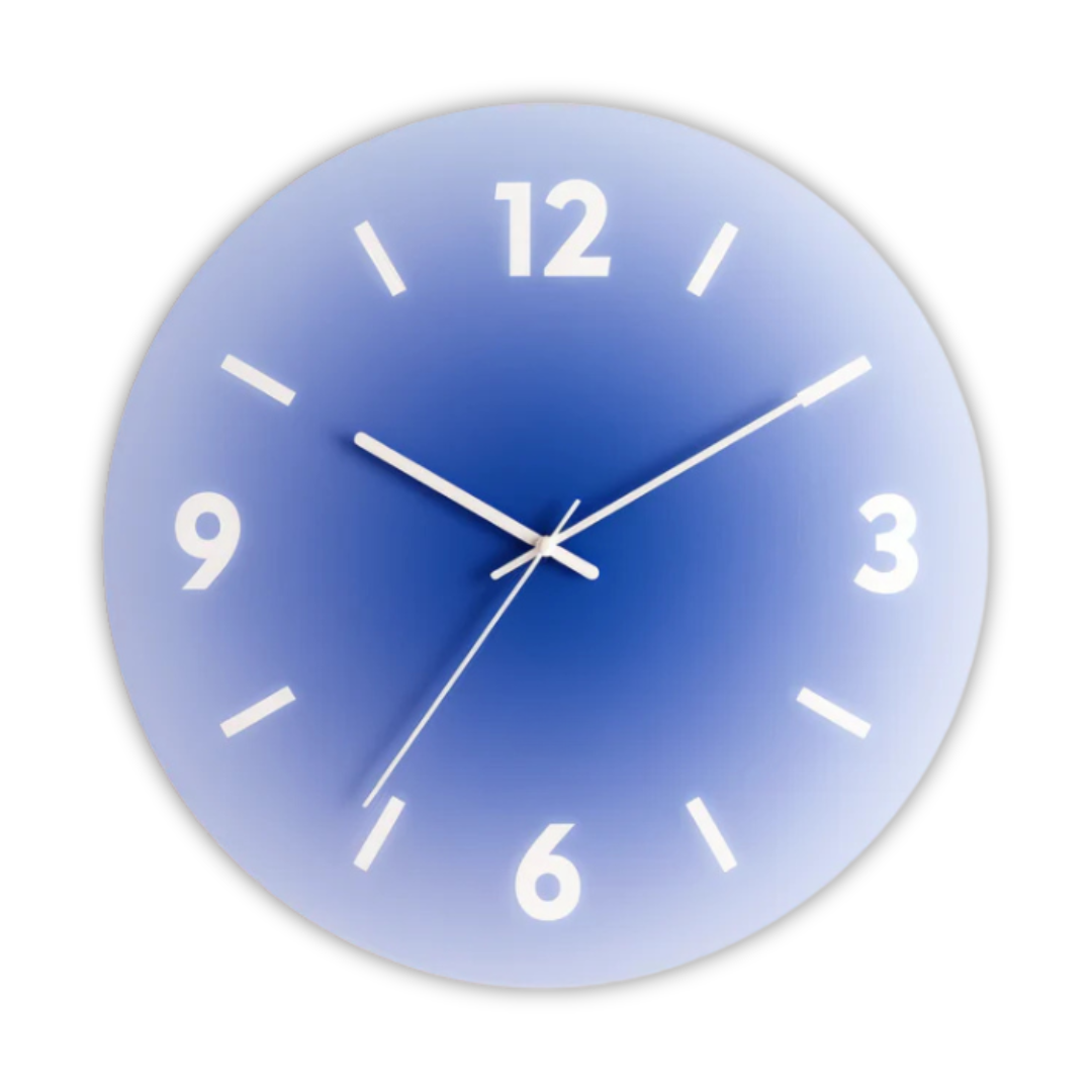 Bela Glass Wall Clock | Modern Gradient Design, Silent Quartz Movement