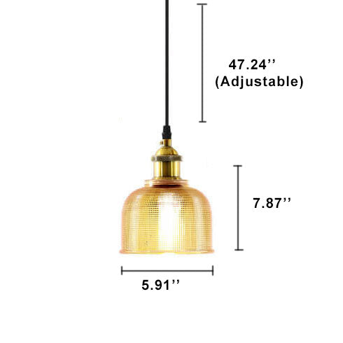 Retro Textured Lattice Glass Single Pendant Light