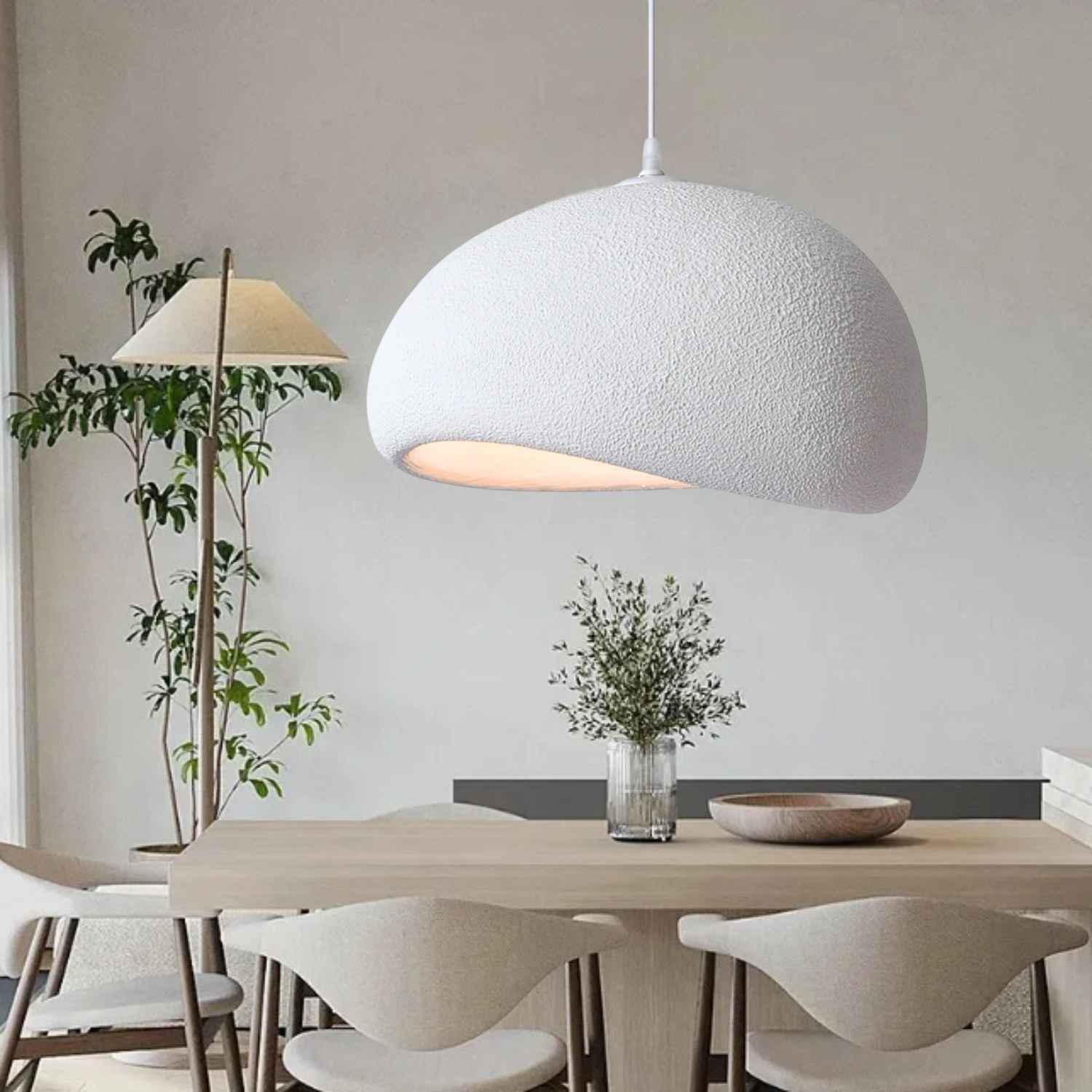 Serenity – Cream Wabi Sabi Ceiling Lamp 80cm - Cendre Home