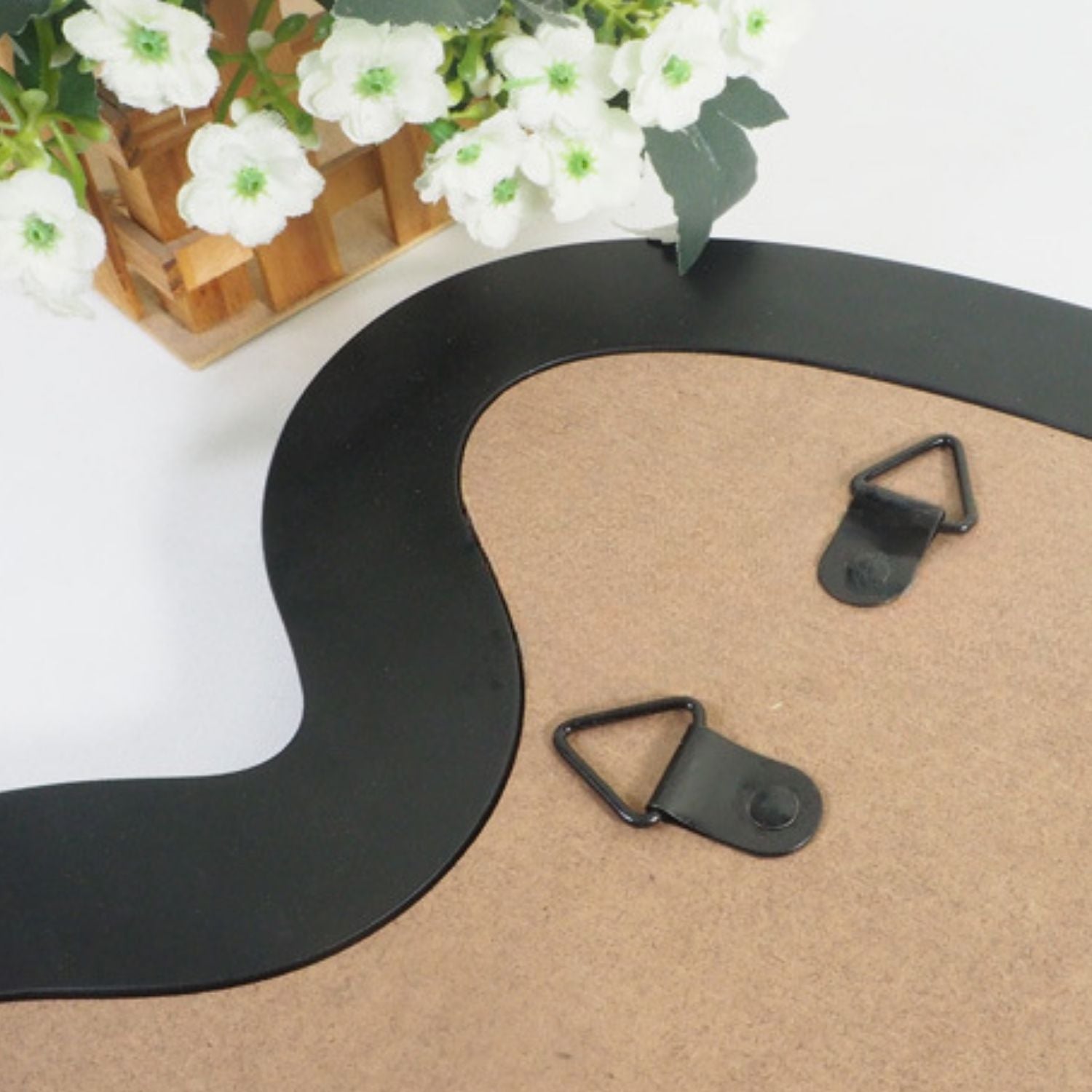 Bela Vanity Mirror | Modern Wave Design, Sturdy Wooden Frame