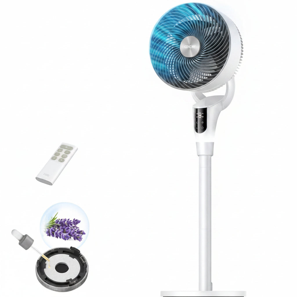 Cendre Max Oscillating Fan 90° Tilt, 20dB Quiet, 8 Speeds