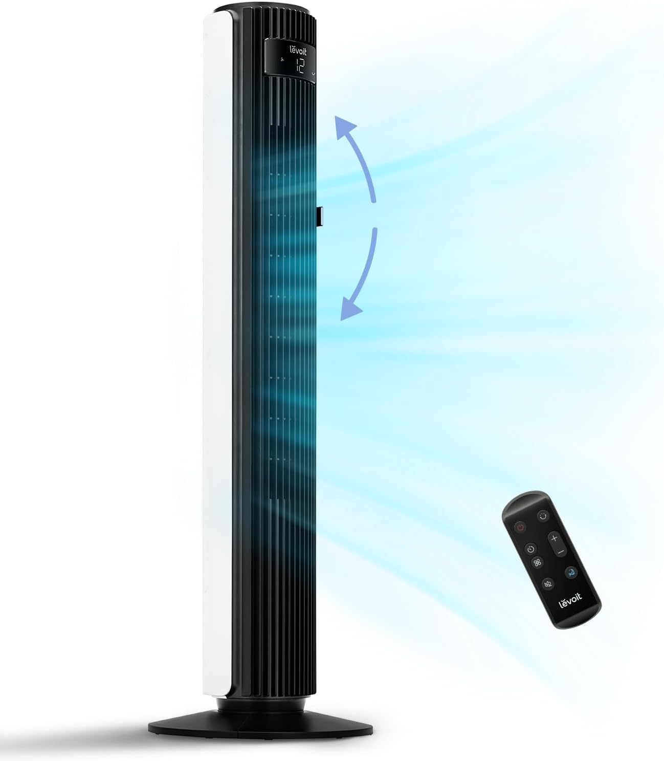 Breezy Tower Fan  Quiet 5-Speed Oscillating with Remote