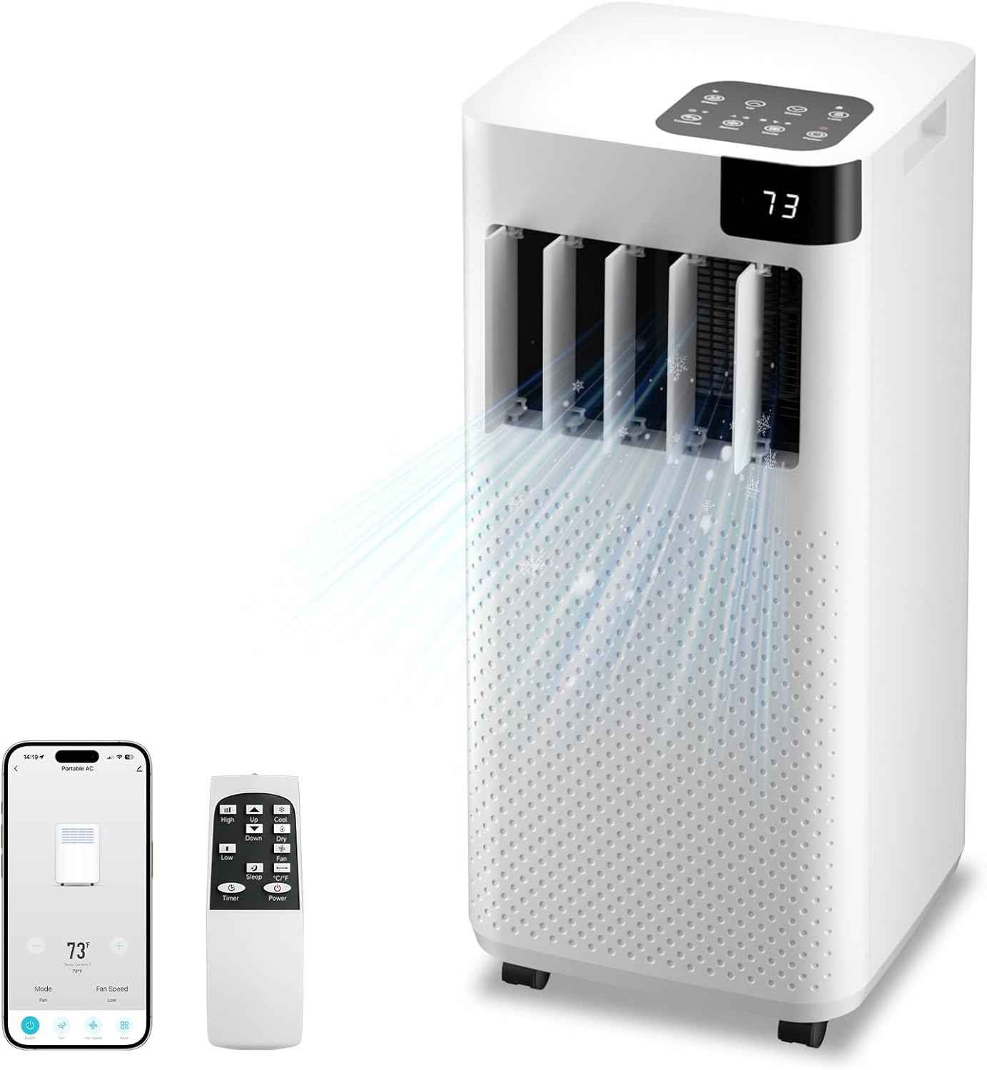 Breezy Portable Air Conditioner 16,000 BTU WiFi App Control, 5-in-1