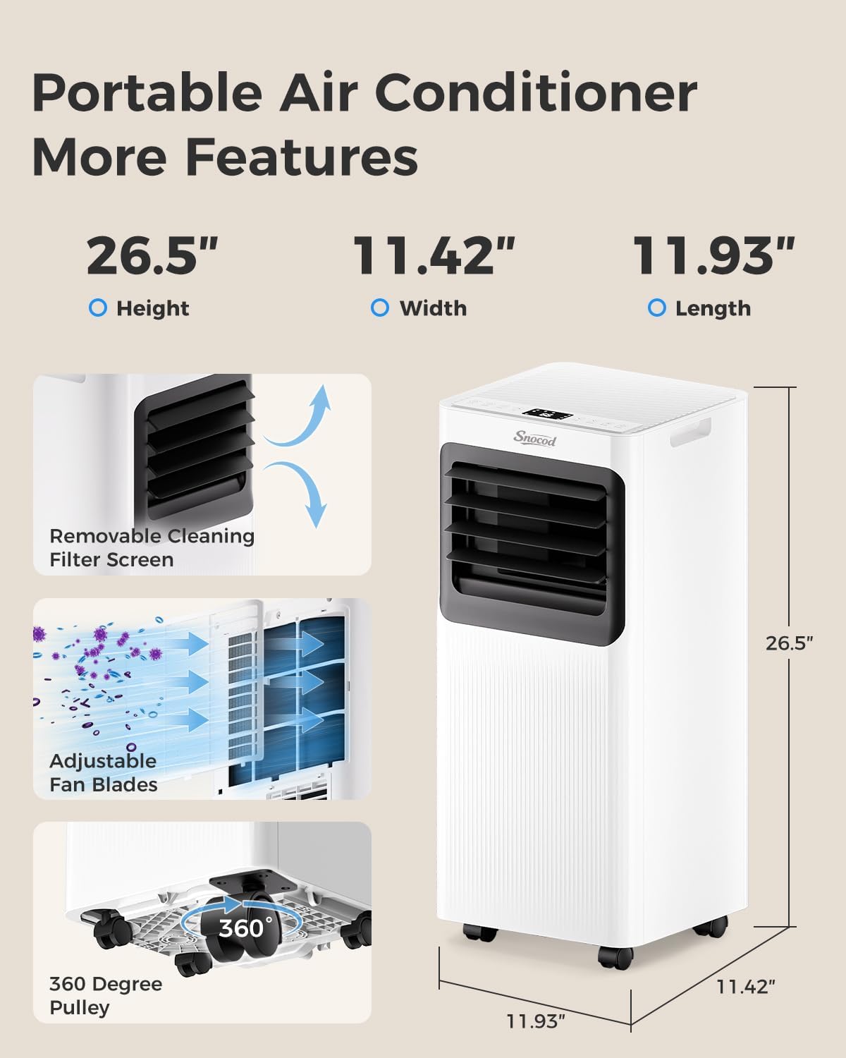 BreezePro 16,000 BTU Portable Air Conditioner 5-in-1 with WiFi Control