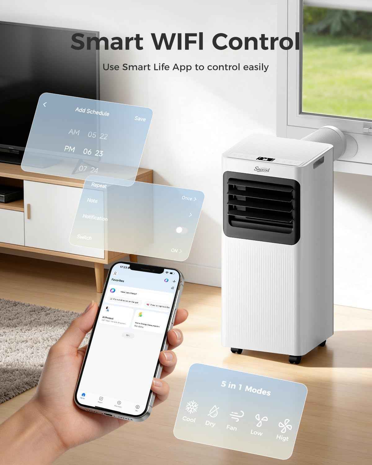 BreezePro 16,000 BTU Portable Air Conditioner 5-in-1 with WiFi Control