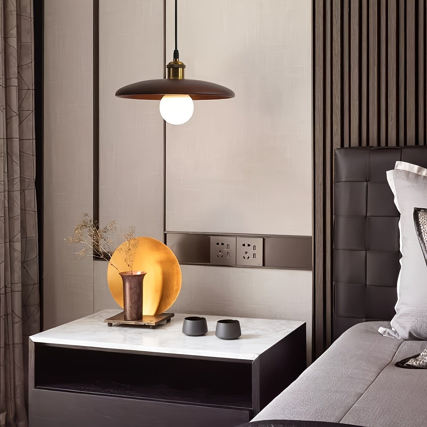 Boreal Pendant Light | Solid Wood, Adjustable Height