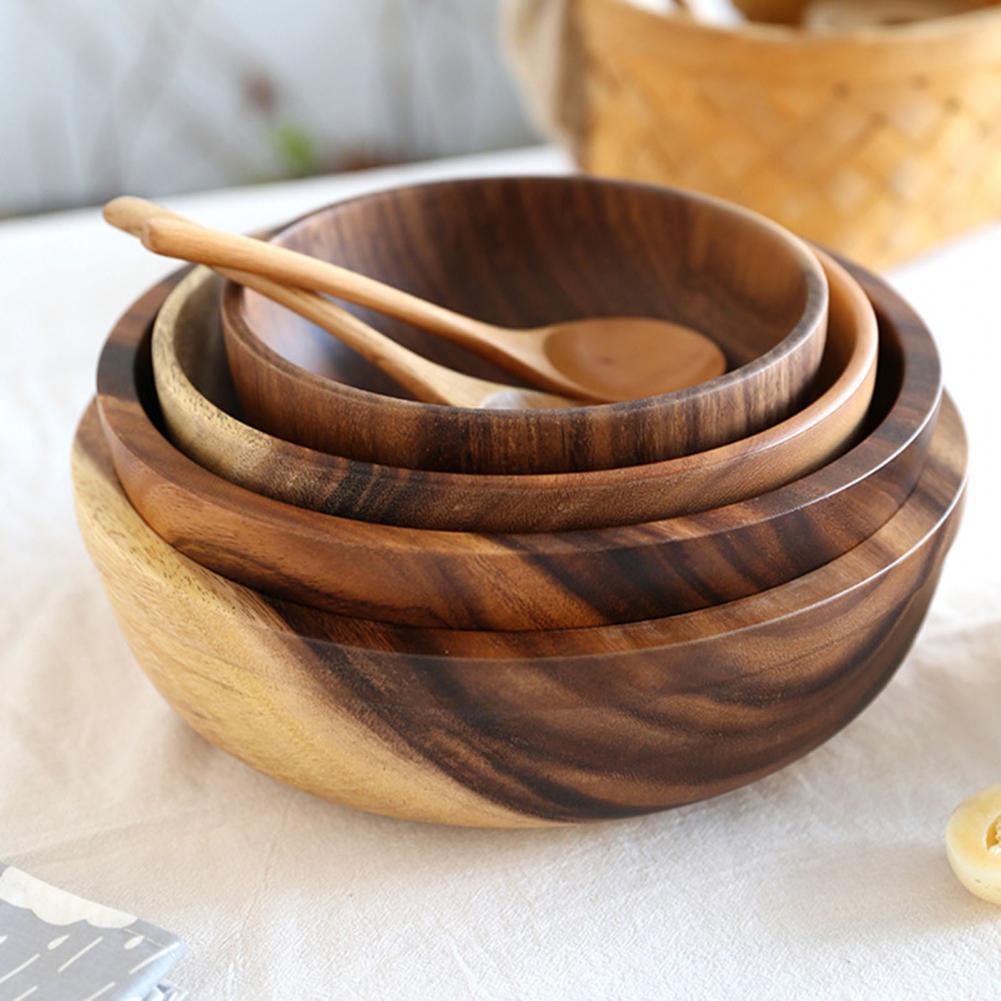 Bello Wooden Bowl Set | Handmade, Natural Grain, 4-Piece
