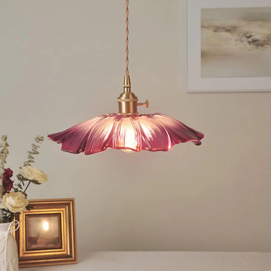 Bela Glass Pendant Light | Flower Shape, Adjustable Length 150 cm