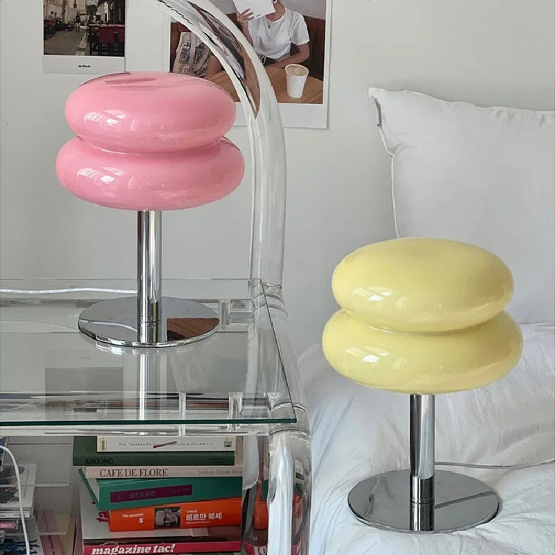 Lunaro Table Lamp | Bauhaus Design, Glass Ripple Shade
