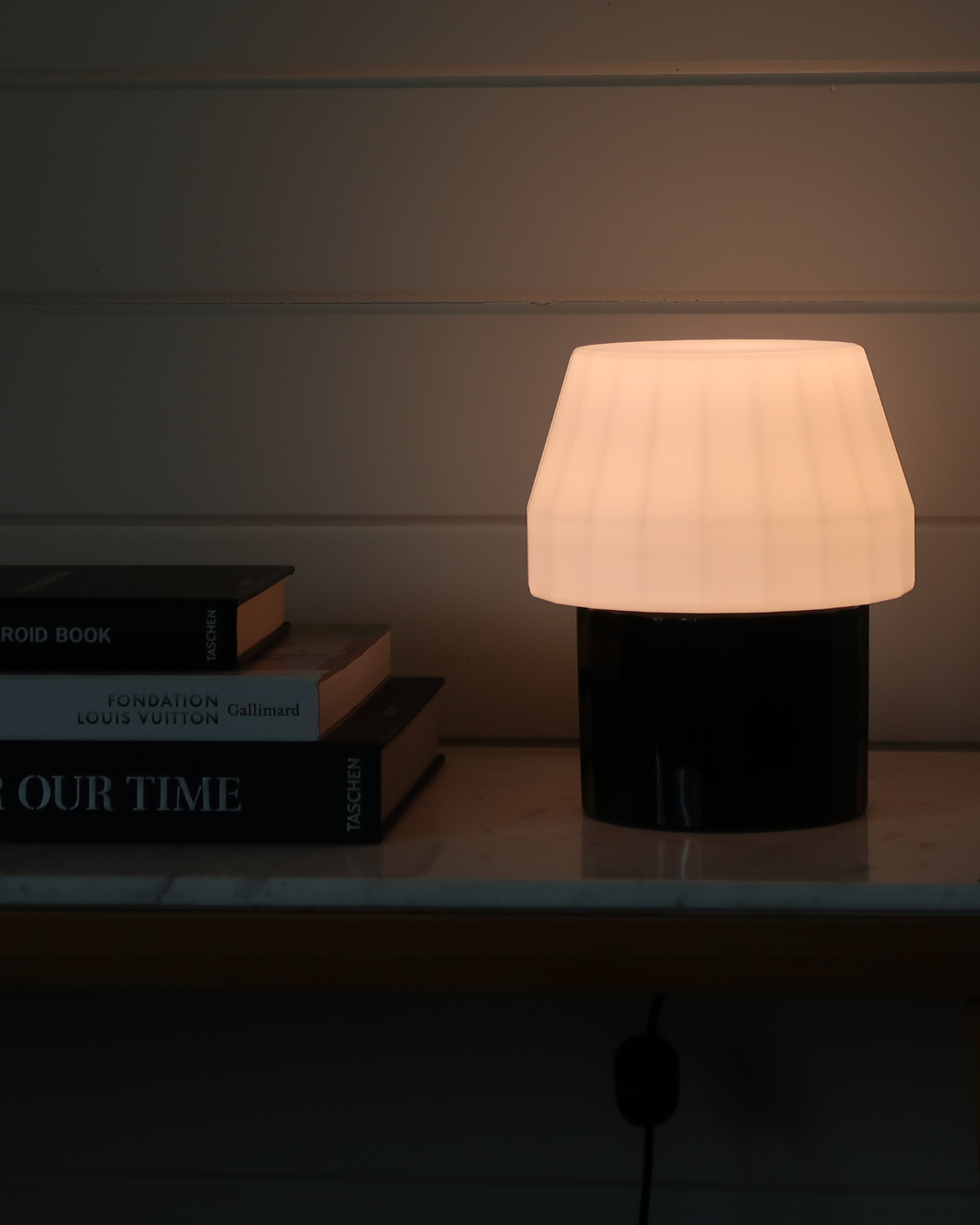 Dante Table Lamp | Glossy Black Base, In-line Dimmer