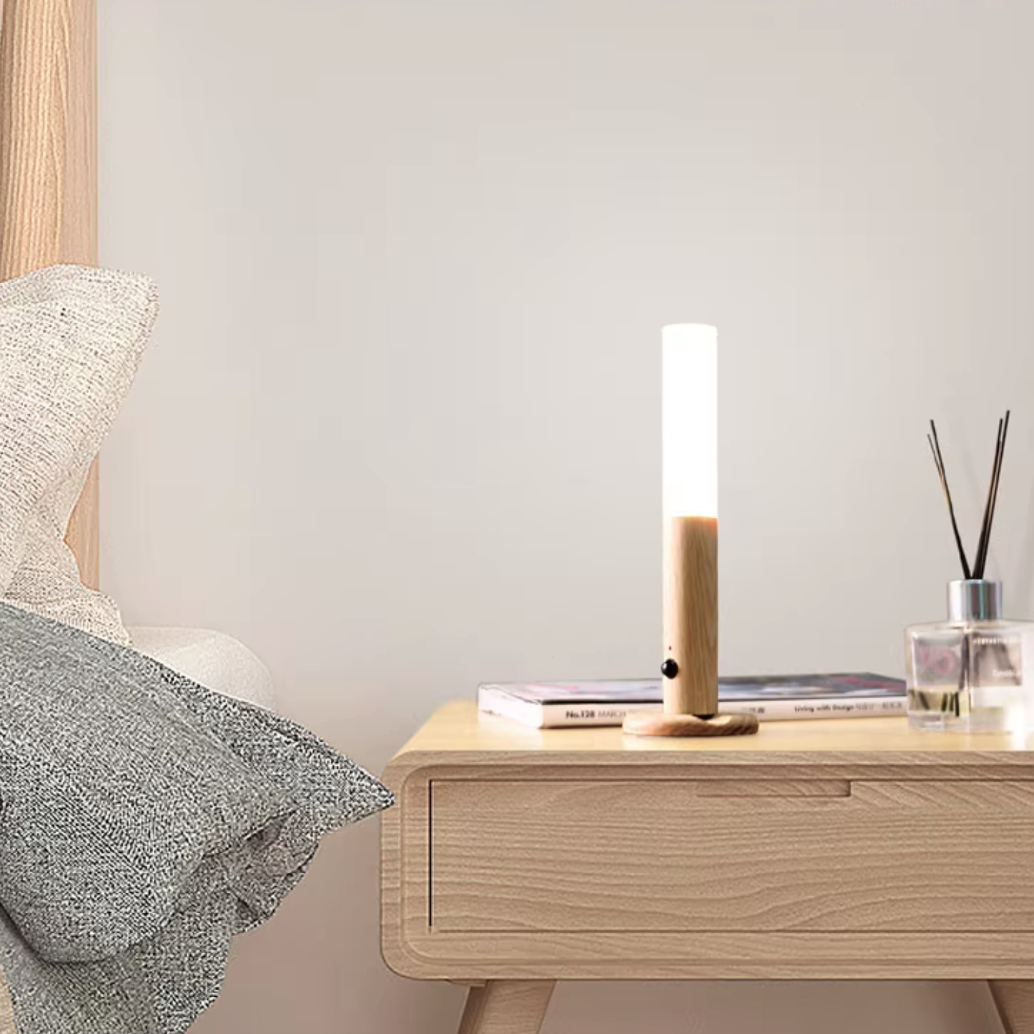 Glow – Natural Wood & Frosted Glass Portable Night Light - Cendre Home