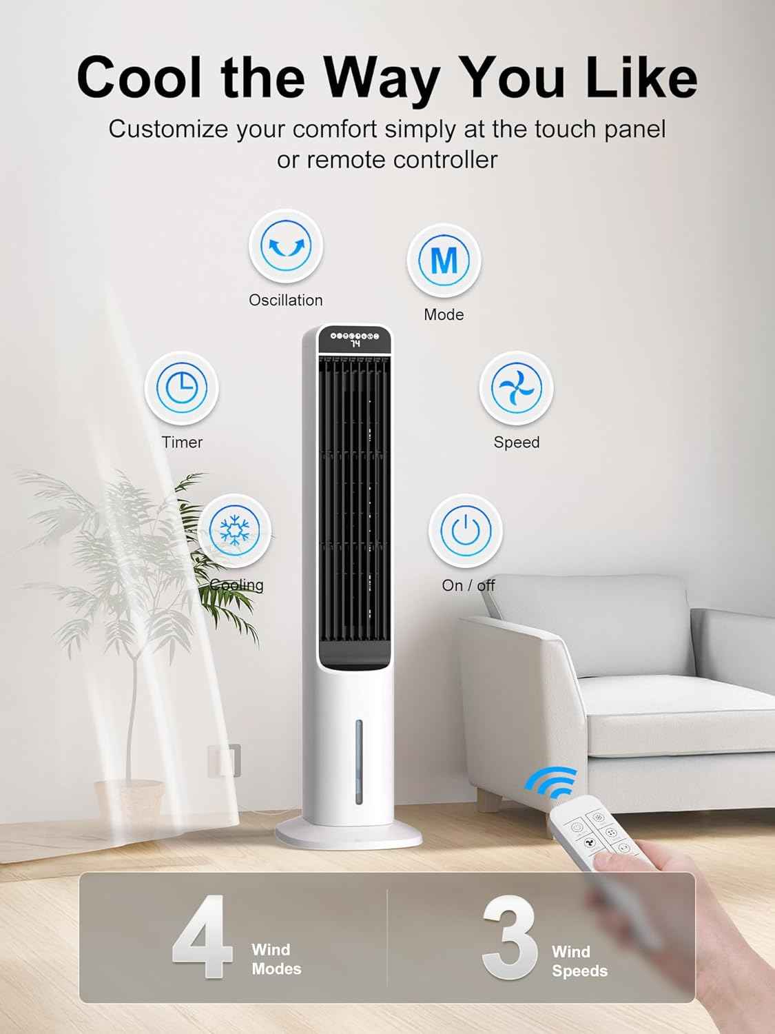 Breeza 3-in-1 Evaporative Air Cooler 120° Oscillation, Portable