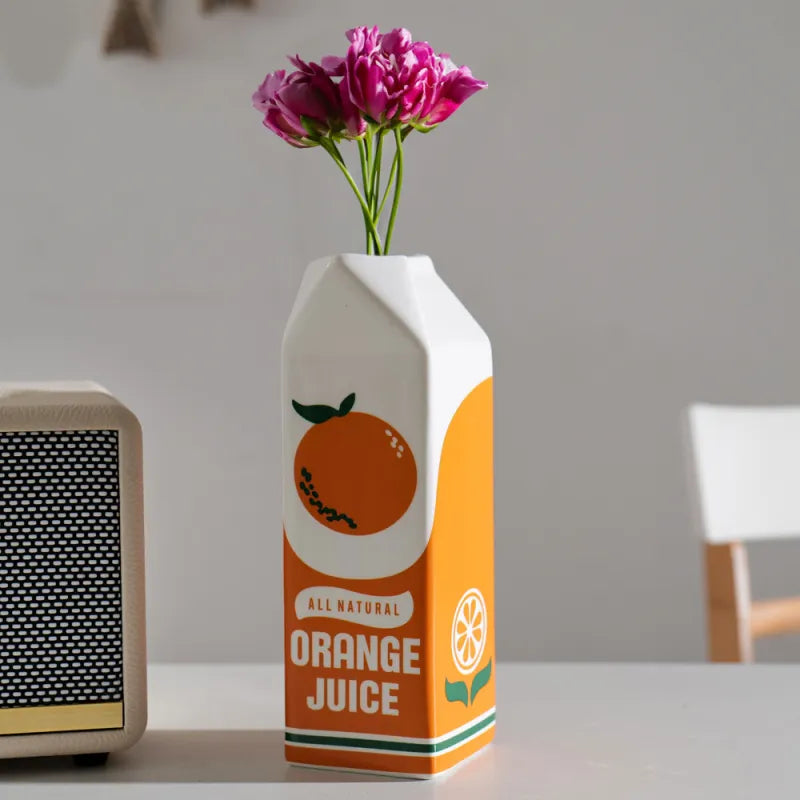 Aria Keramische Vaas | Iconisch "Orange Juice" Design, 22 cm